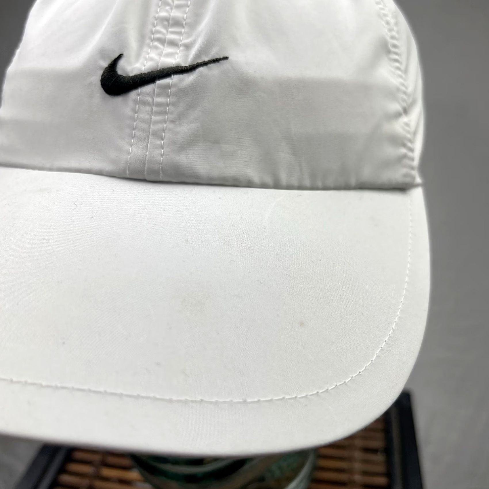 Nike Vintage Nike Hat Cap Mens Adjustable Featherlight Dri Fit Running White Cap Baseball Nike Dusty? Size ONE SIZE - 3 Thumbnail