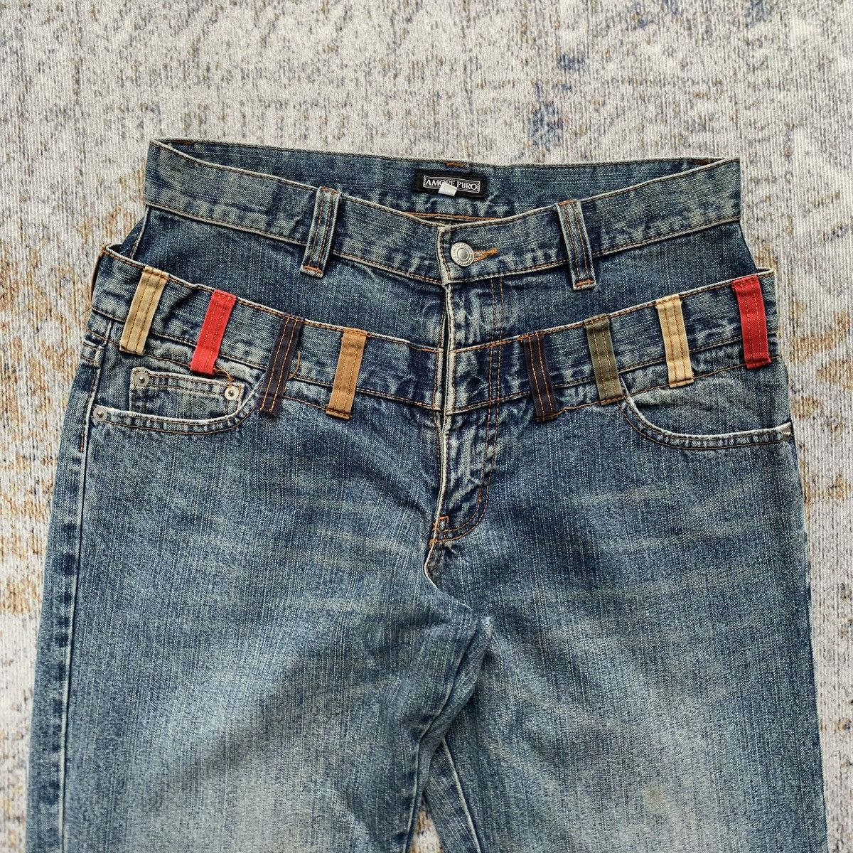 Japanese Brand 2000s Japanese Brand Amore Puro Double Waist Jeans Size US 30 / EU 46 - 2 Thumbnail
