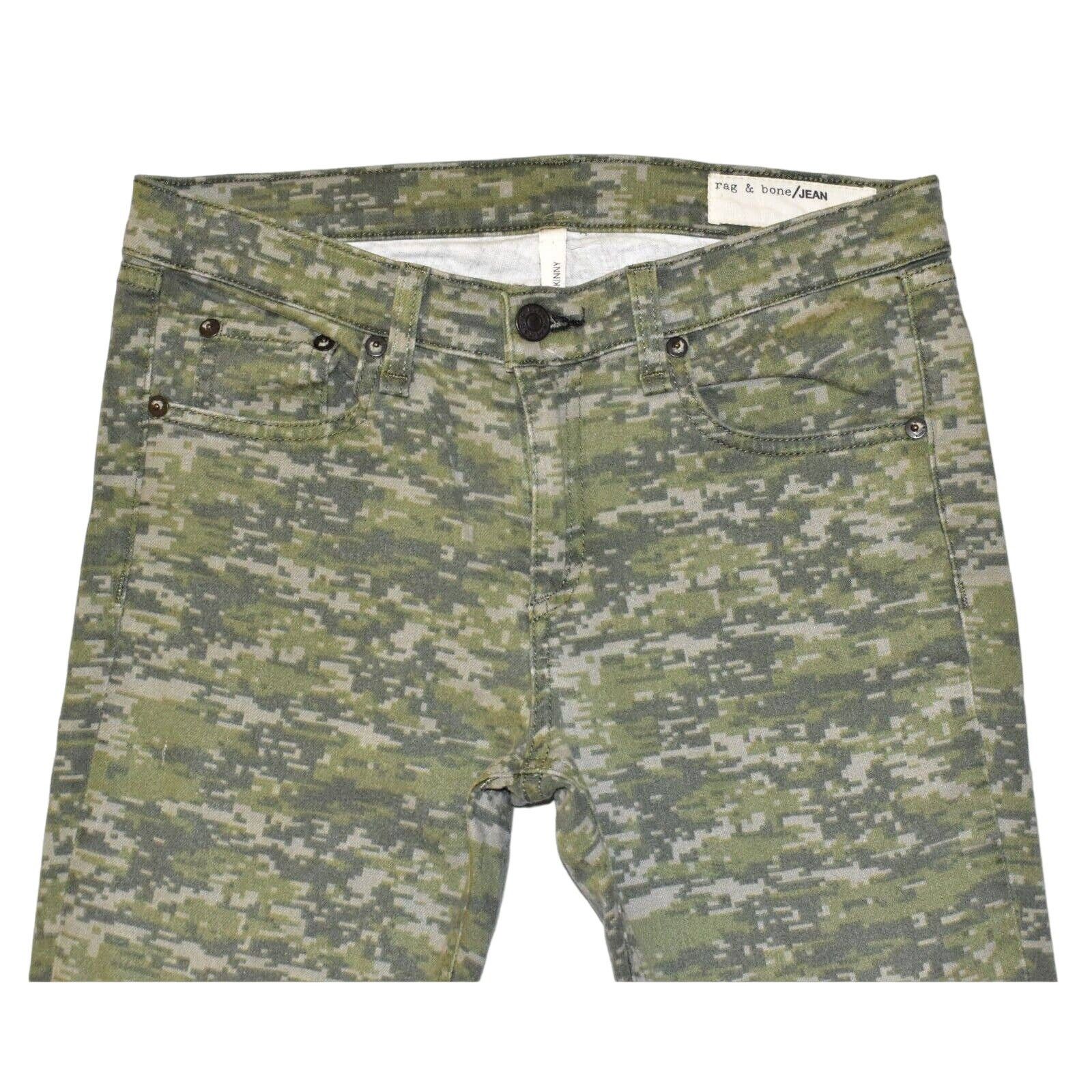 Rag & Bone A6 RAG & BONE Green Camo Skinny Stretch W1502O337 Jeans 28 Size 28" / US 6 / IT 42 - 2 Thumbnail