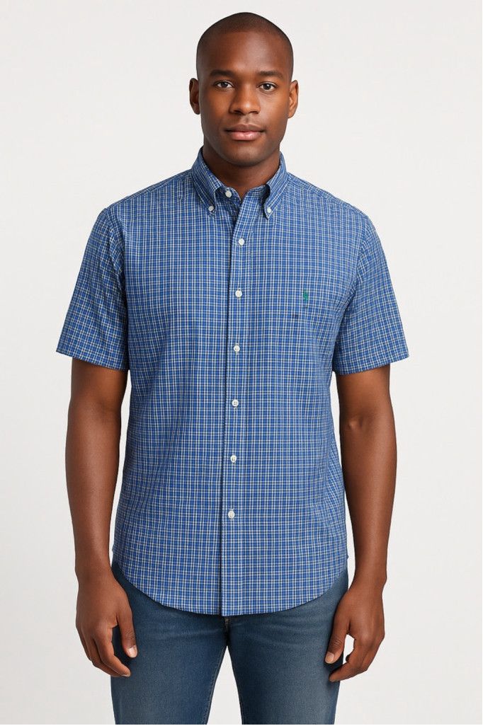 Ralph Lauren Ralph Lauren Blue Green Plaid XXL Short Sleeve Shirt Size US XXL / EU 58 / 5 - 1 Thumbnail