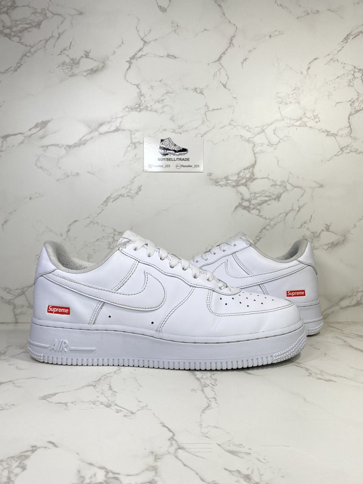 Nike × Supreme Supreme x Air Force 1 Low 'Box Logo - White' Size US 9 / EU 42 - 1 Thumbnail