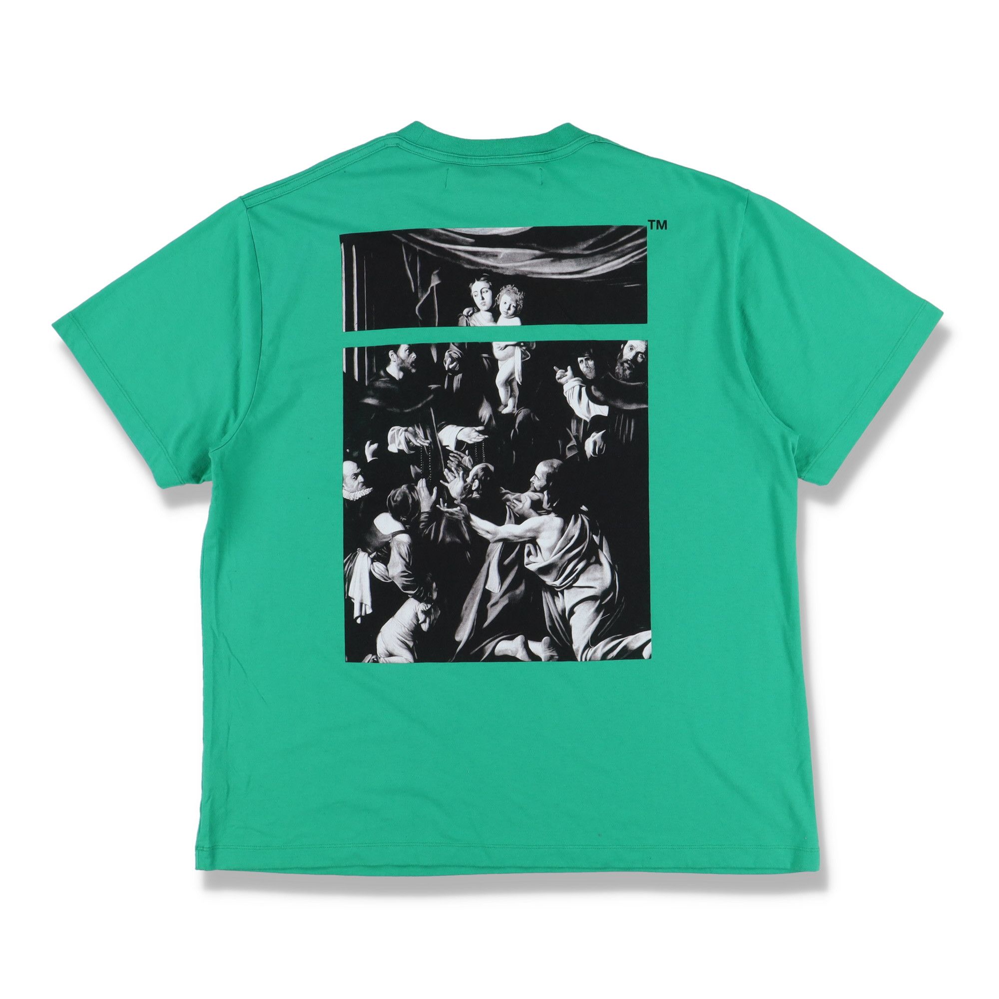 Off-White Green Caravaggio Box Oversized T-Shirt Size US M / EU 48-50 / 2 - 1 Thumbnail