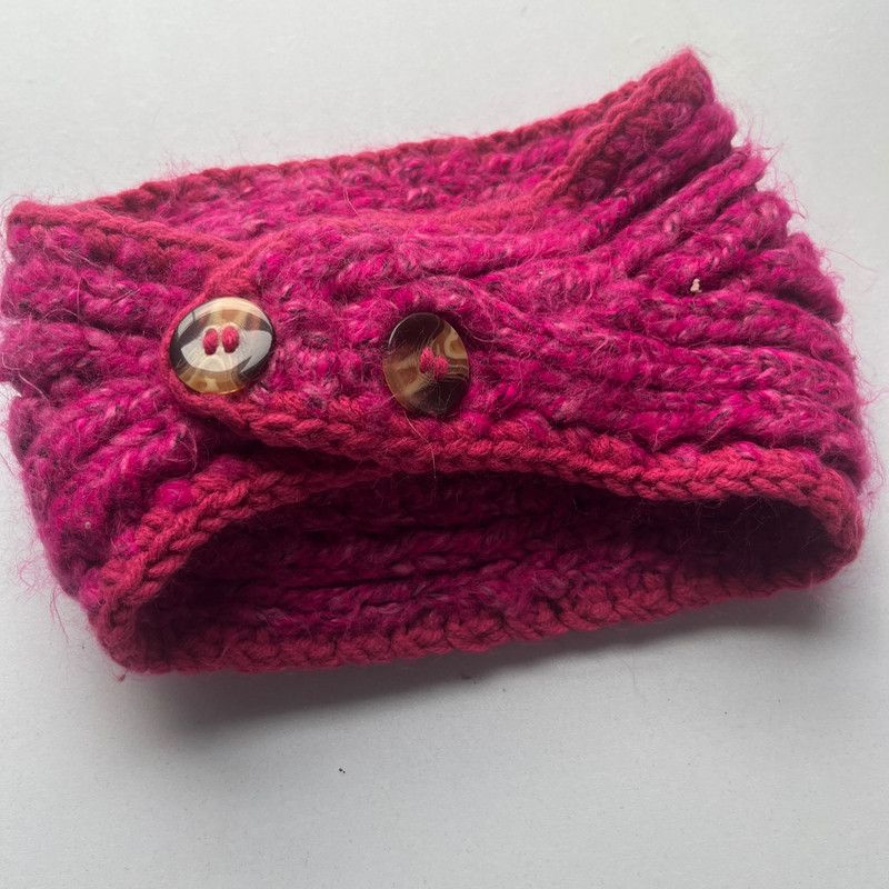 Unknown London Women's Vibrant Pink Knitted Winter Headband One Size Size ONE SIZE - 4 Thumbnail