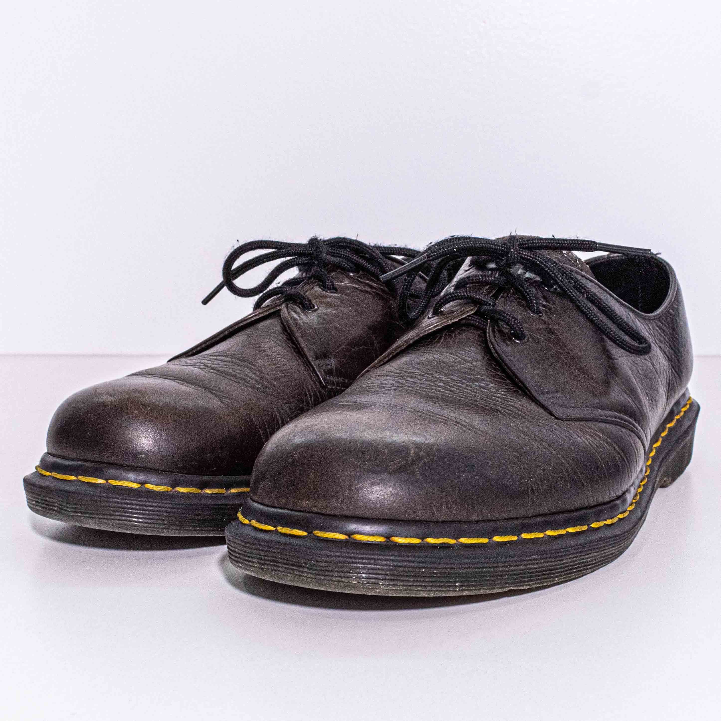Dr Martens Mary Janes Tricolor Leather Vintage Made in England 8 Vintage Black Leather Doc Martens Shoes - Mary Jane T-strap  main image 4