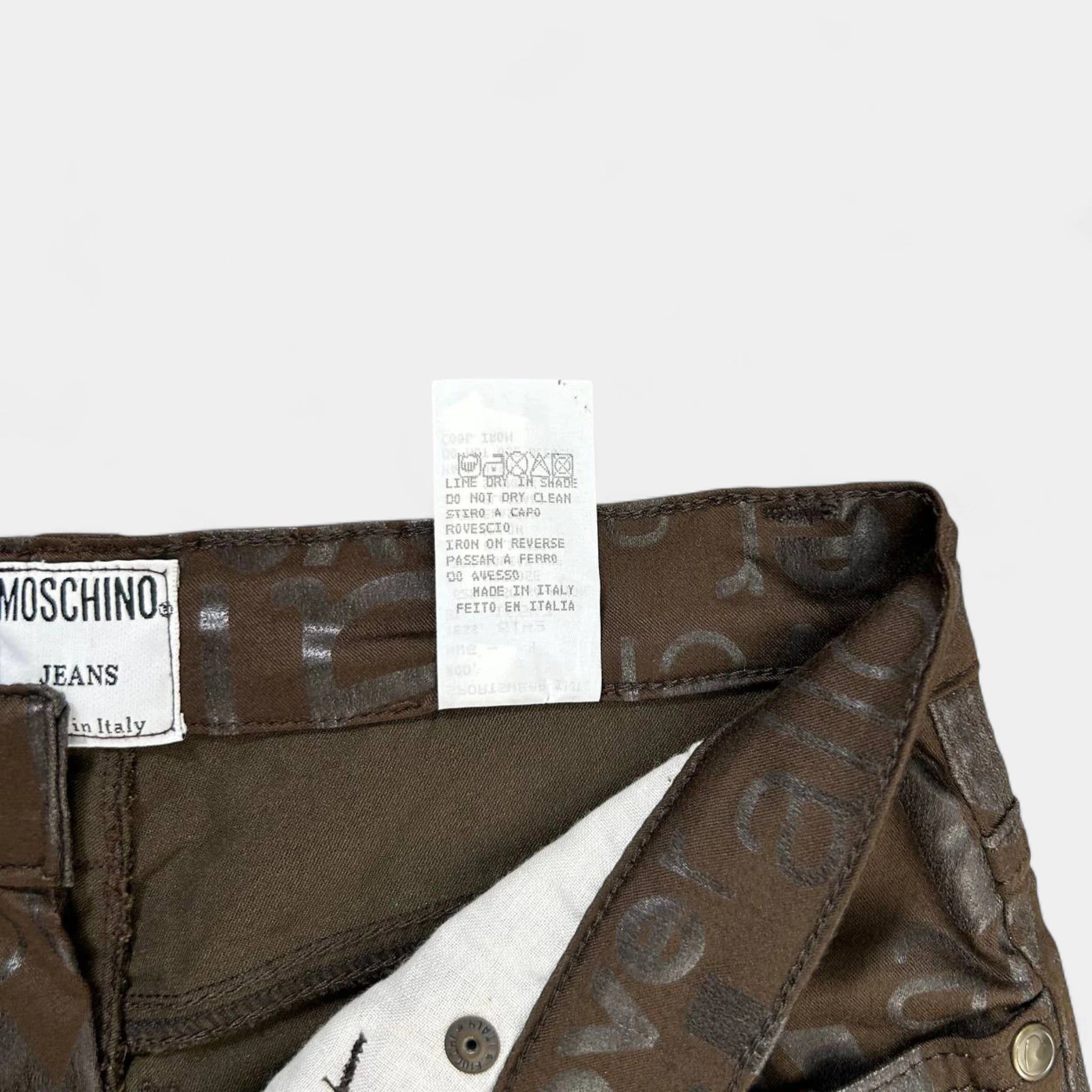 Moschino Moschino Brown Letters Print Pants Size US 31 - 7 Thumbnail