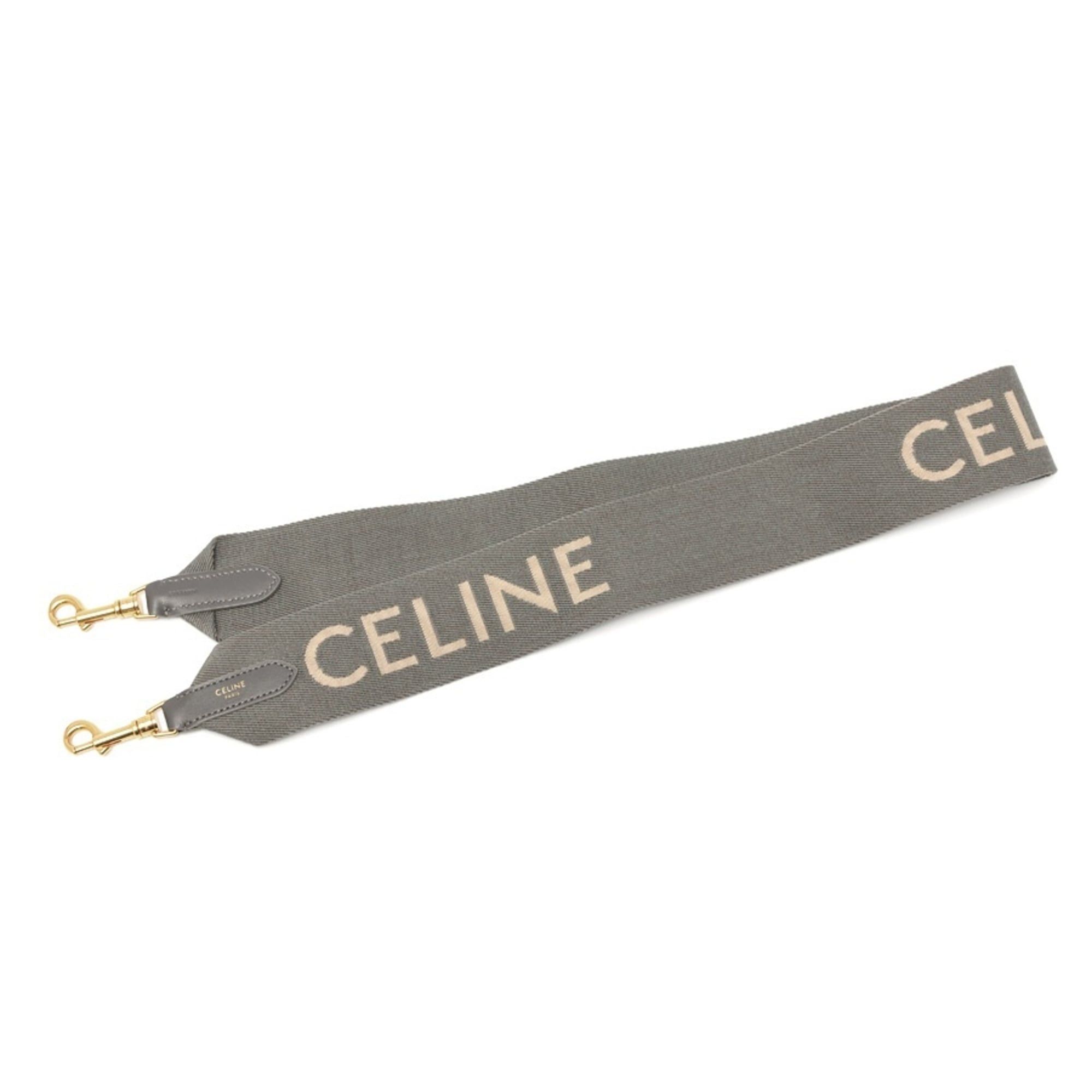 Celine Celine Jacquard Long Strap Shoulder 49S012AEP.09GW Wool Leather Gray White S-160072 Size ONE SIZE - 1 Thumbnail