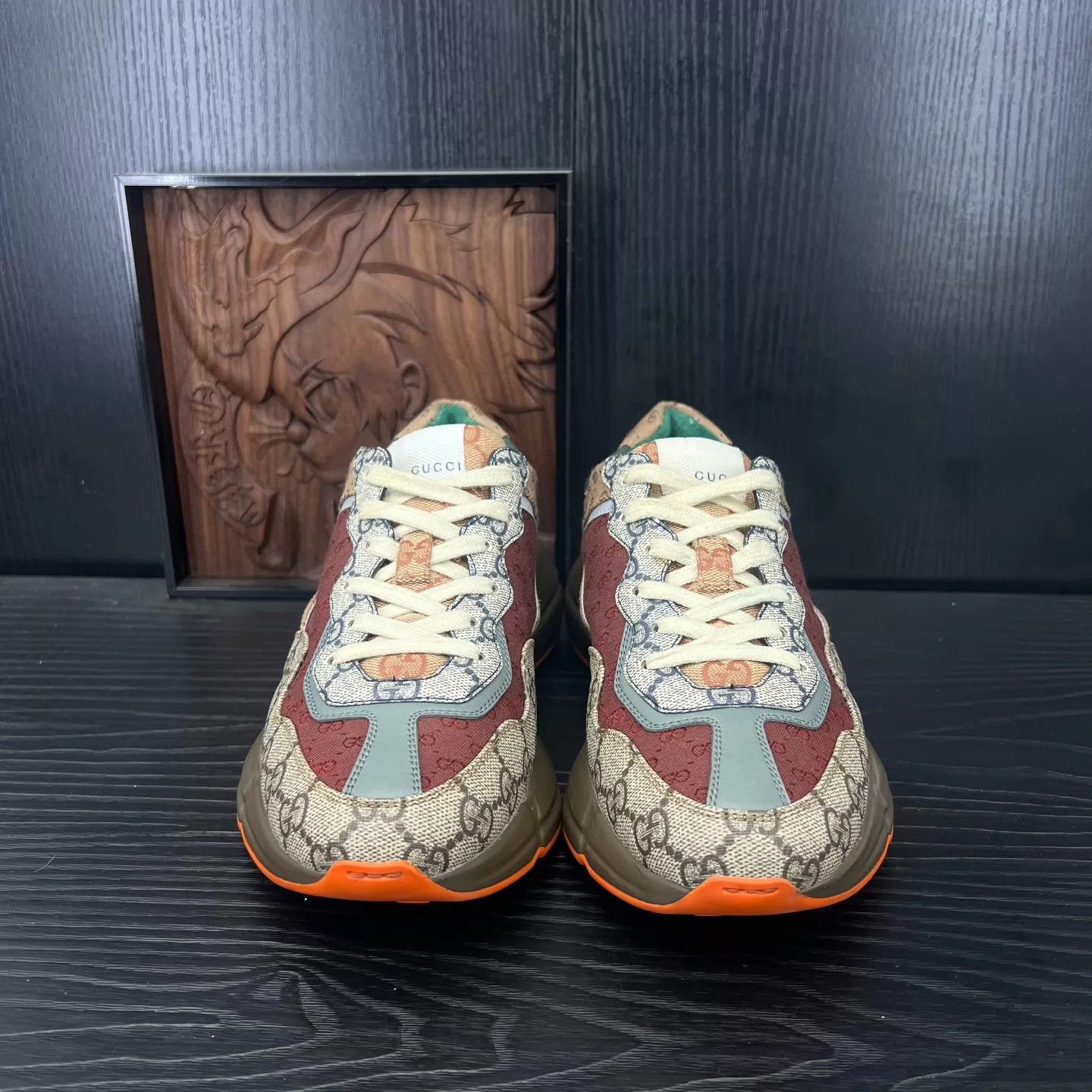 Gucci Gucci Rhyton Women's Brown Full Print Sneakers 36.5 New Size US 6 / IT 36 - 7 Thumbnail