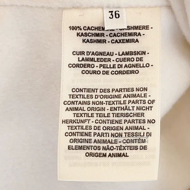 Hermes Hermes Milkshake White Cashmere and Leather Lapel Jacket Size XS / US 0-2 / IT 36-38 - 8 Thumbnail
