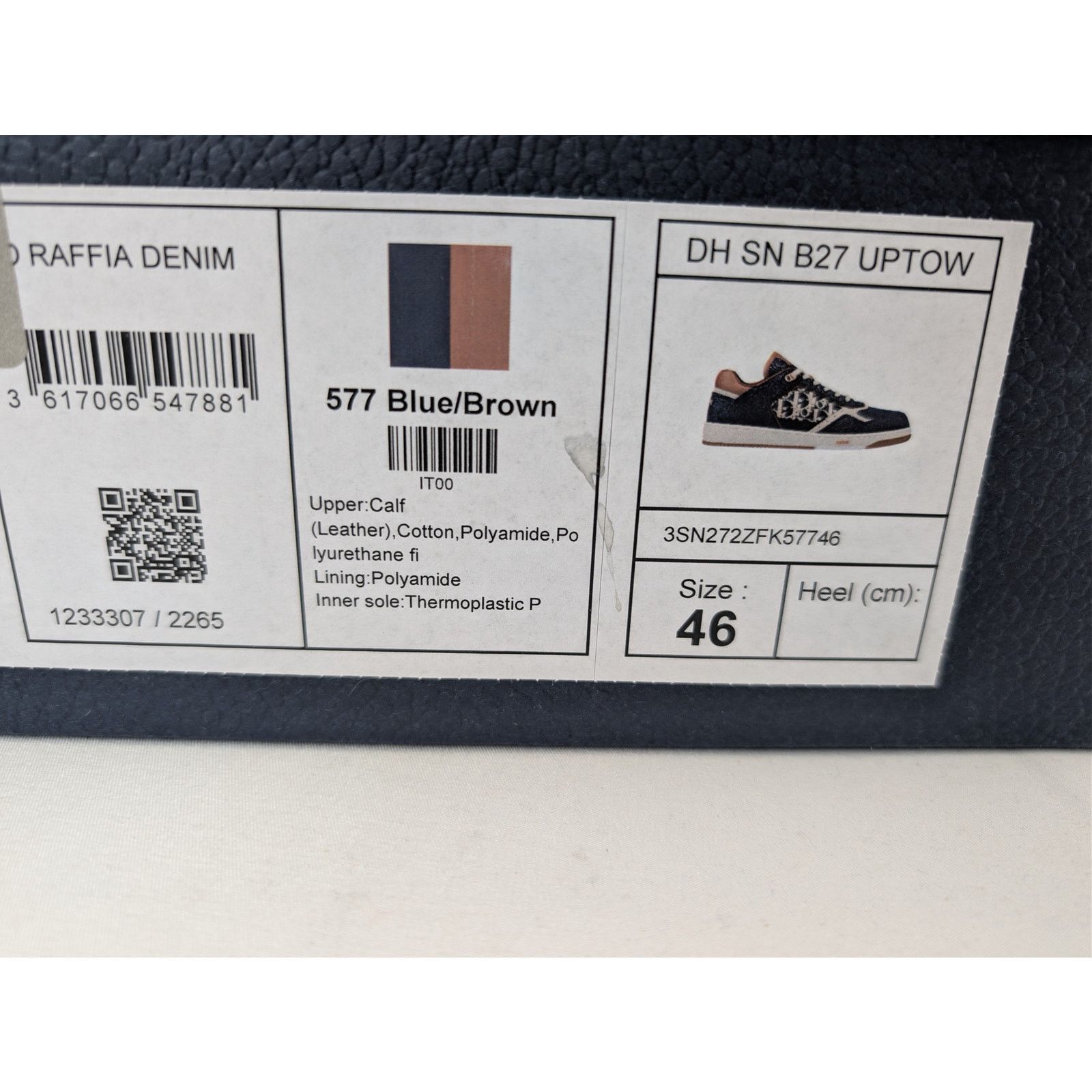 Dior o1rshd1 B27 Raffia Denim Uptown Low-Top Sneaker Blue/Brown Size US 13 / EU 46 - 24 Thumbnail