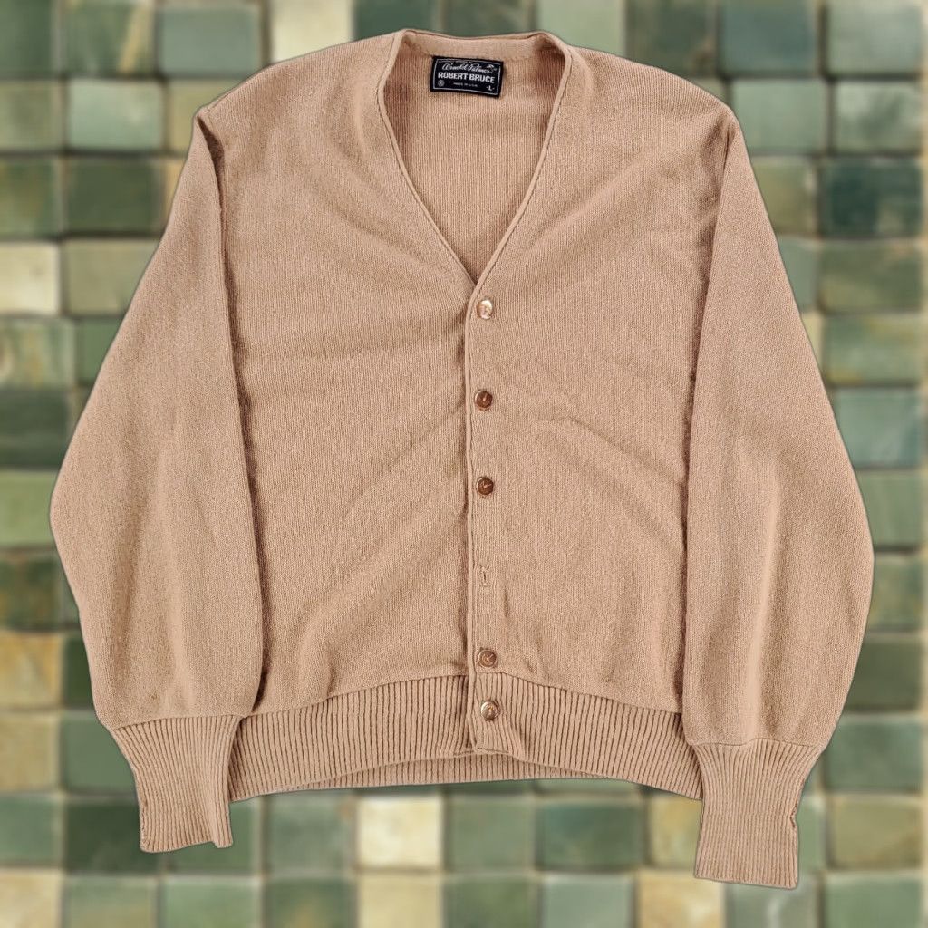Vintage VINTAGE Arnold Palmer Robert Bruce Tan Cardigan Sweater Mens L Size US L / EU 52-54 / 3 - 1 Thumbnail