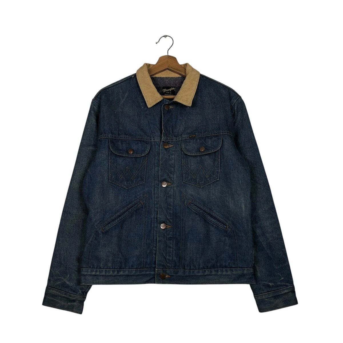 Vintage 🔥VINTAGE TRUCKER DENIM JACKET BLANKET WRANGLER UNION MADE Size US L / EU 52-54 / 3 - 4 Thumbnail