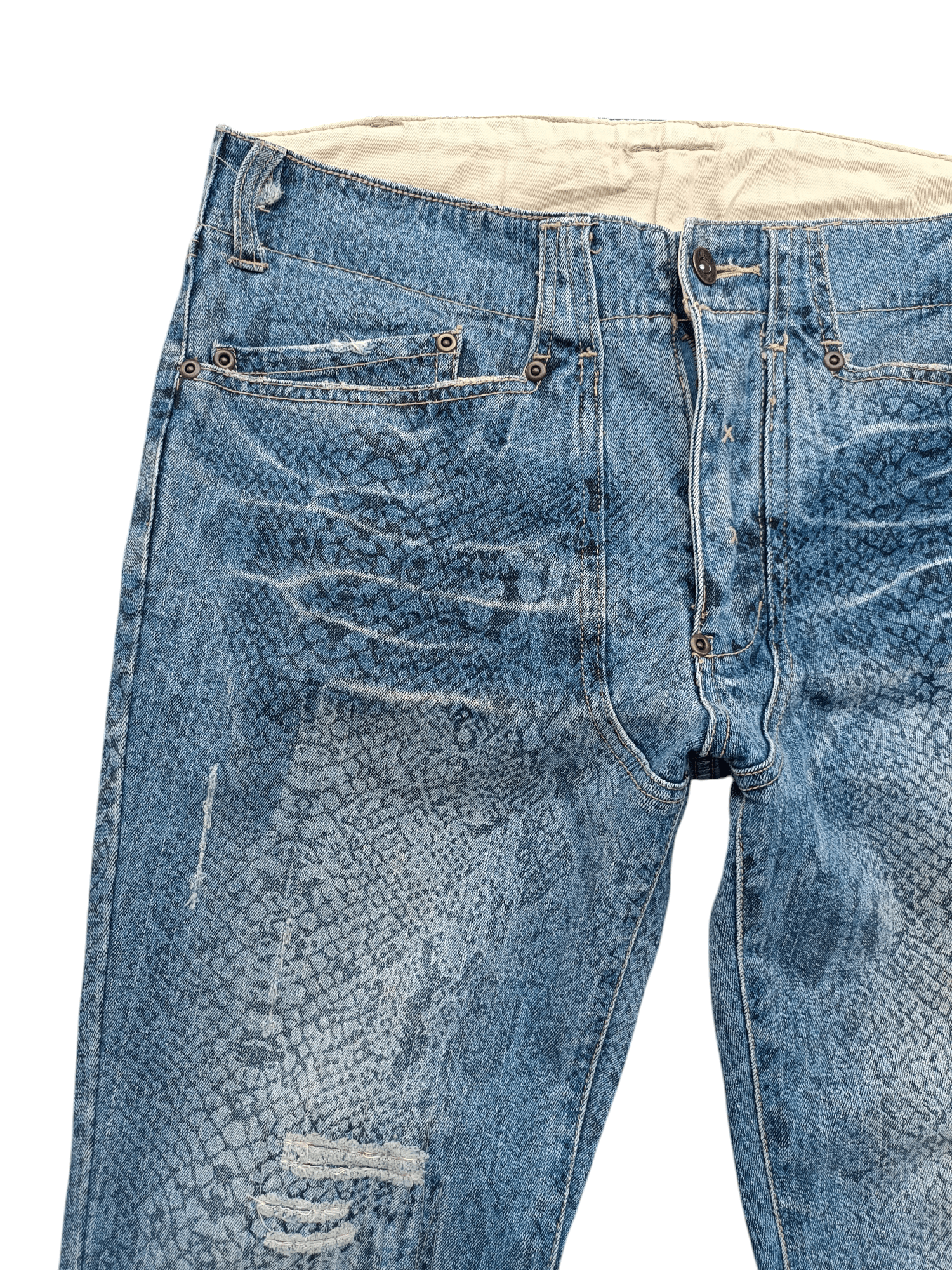 Japanese Brand × Jean RARE 🔥 Japanese Brand Snake Skin Distressed Jeans Size US 32 / EU 48 - 6 Thumbnail