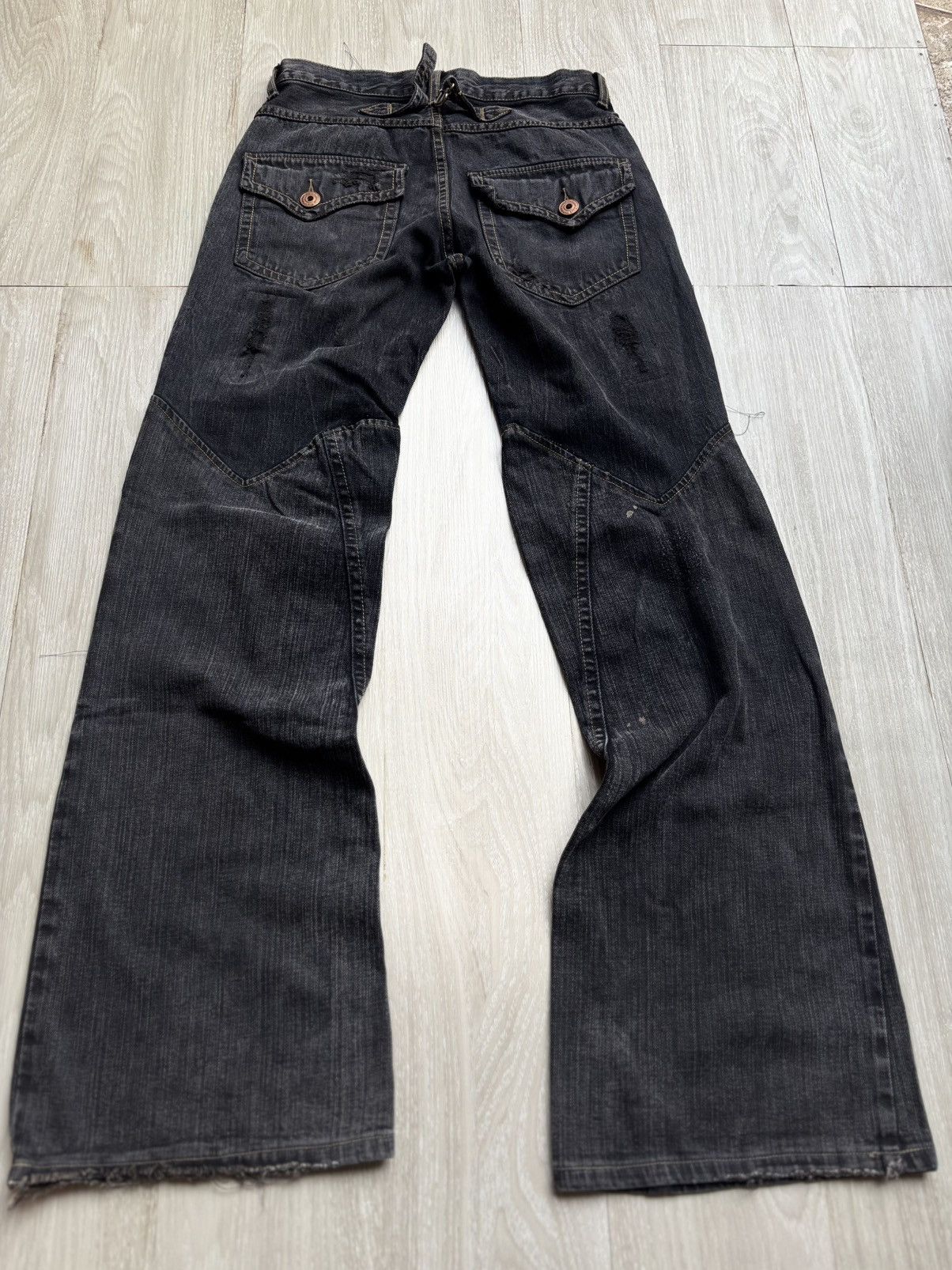 Japanese Brand BACK NUMBER lace up flare jeans Size US 28 / EU 44 - 6 Thumbnail