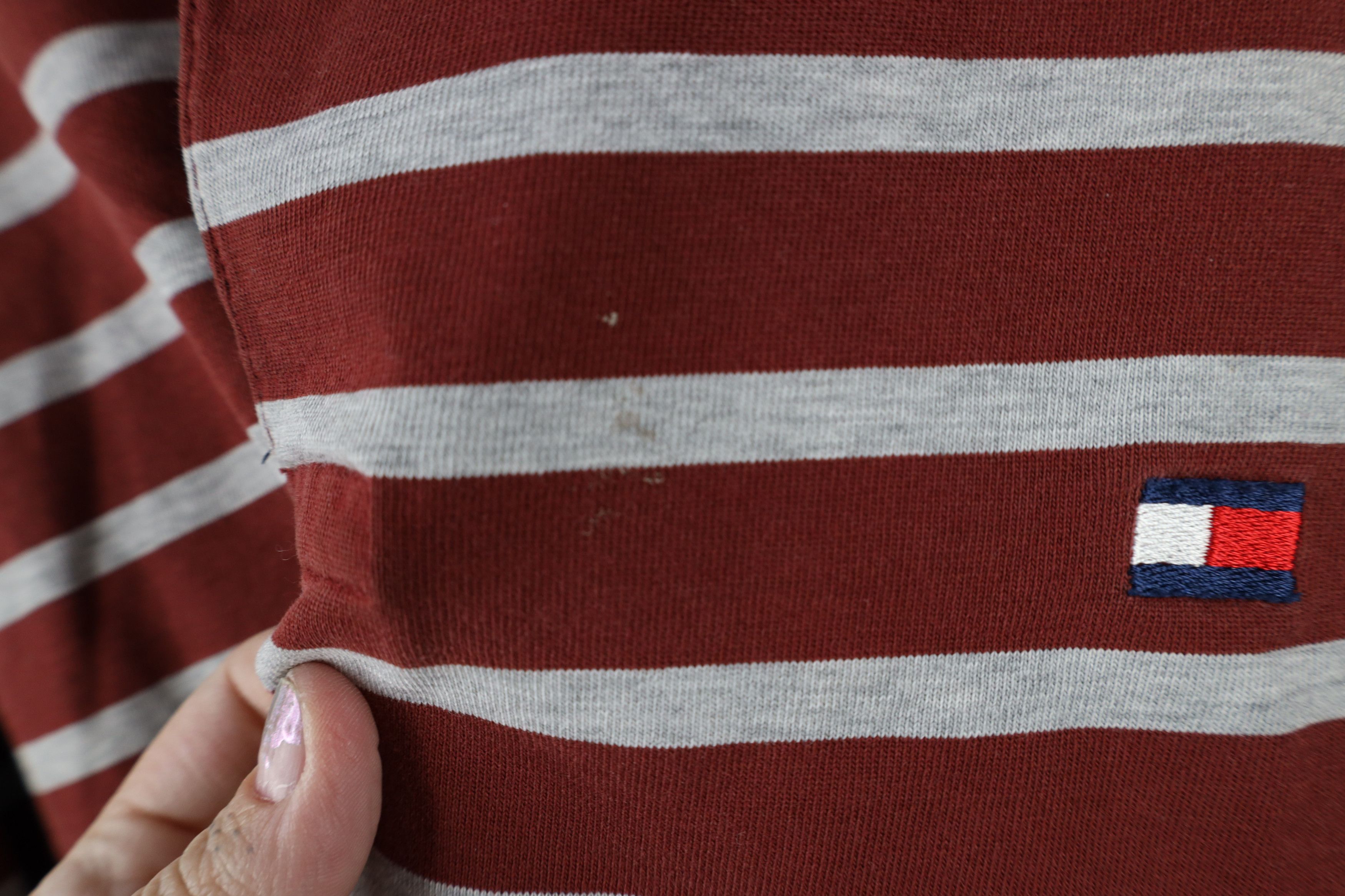 Tommy Hilfiger × Vintage Vintage 90s Tommy Hilfiger Striped Long Sleeve Rugby Polo Size US L / EU 52-54 / 3 - 5 Thumbnail