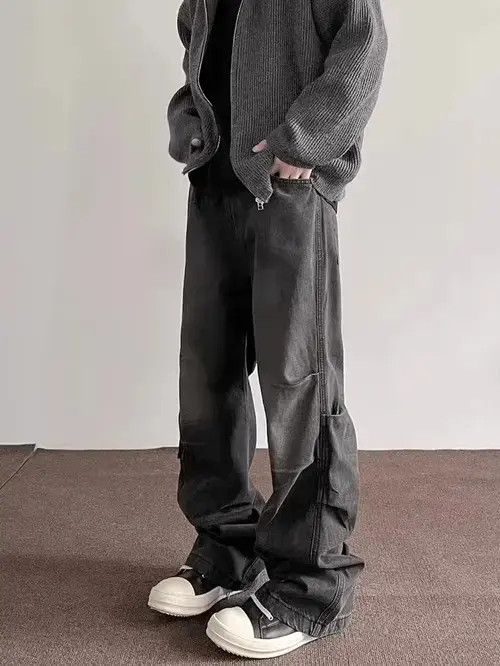 Japanese Brand × Jean Retro pleated silhouette straight-leg bootcut jeans Size US 32 / EU 48 - 4 Thumbnail