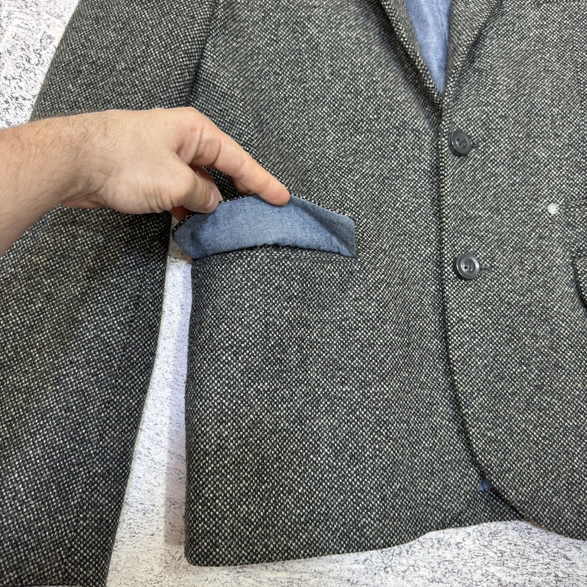 Superdry Superdry Gray Wool Blazer L size Size 52R - 4 Thumbnail