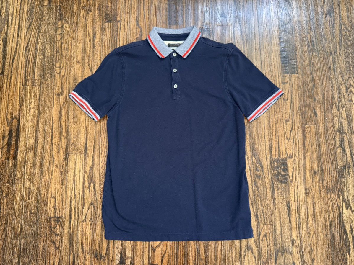 Banana Republic Luxury Performance Pique Polo Shirt Navy/Red
