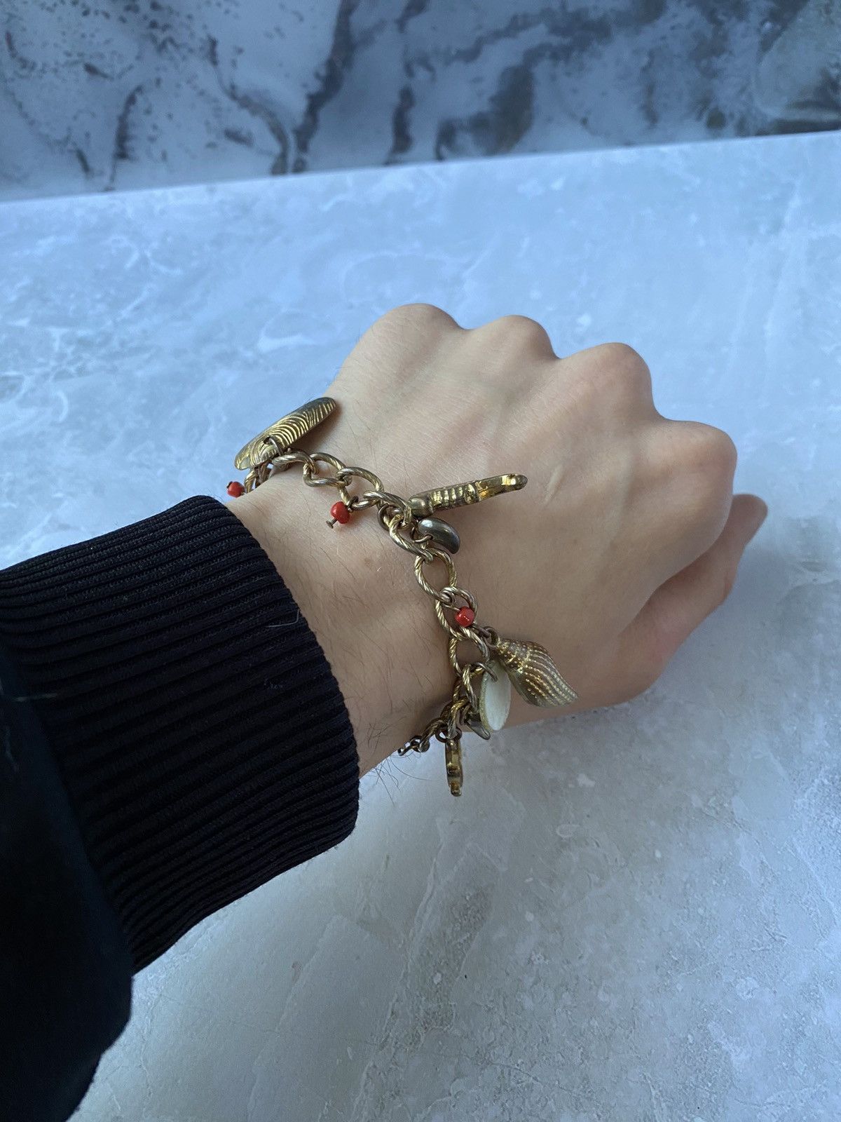 Jewelry x Vintage Futuristic Very Vintage Marine Charm Bracelet in Gold, Men's