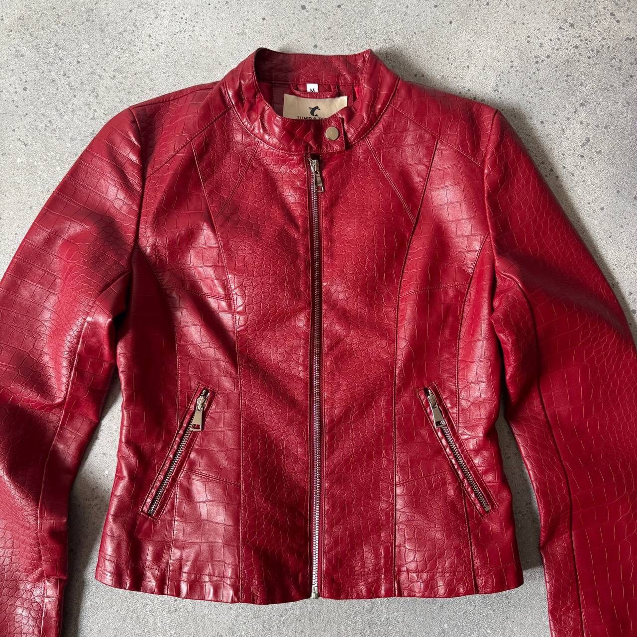 20471120 Y2K Woman’s Faux Leather Moto Biker Jacket Size M / US 6-8 / IT 42-44 - 3 Thumbnail