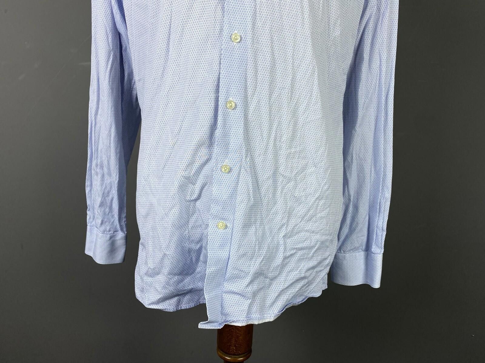 Eton Eton Luxury Made to Measure Blue Classis Dress Dress Shirt Size US L / EU 52-54 / 3 - 3 Thumbnail