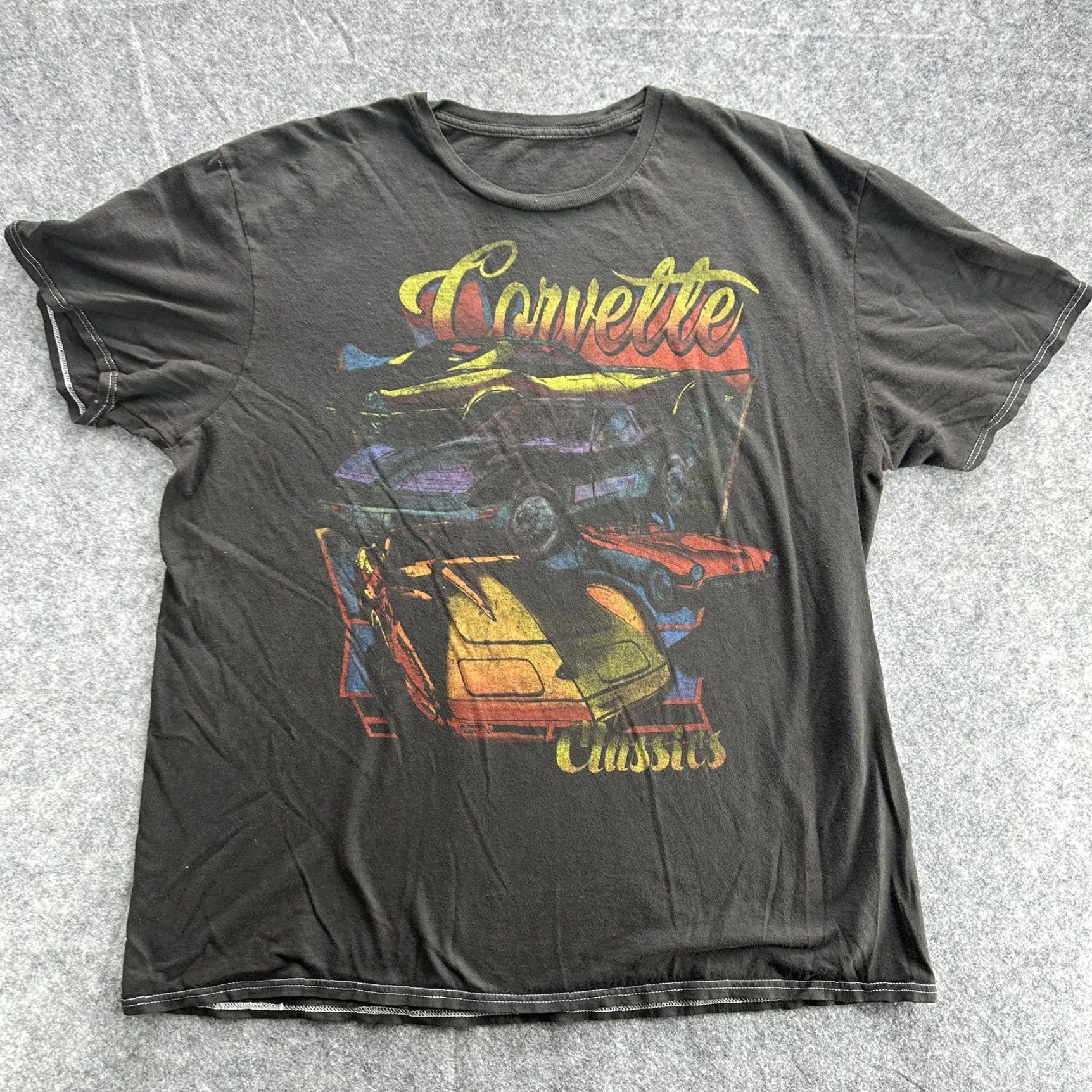 Etro VINTAGE Chevrolet Corvette T-Shirt Mens XL Black Cars Graphic Tee 90s Retro Classic Car Size US XL / EU 56 / 4 - 2 Thumbnail