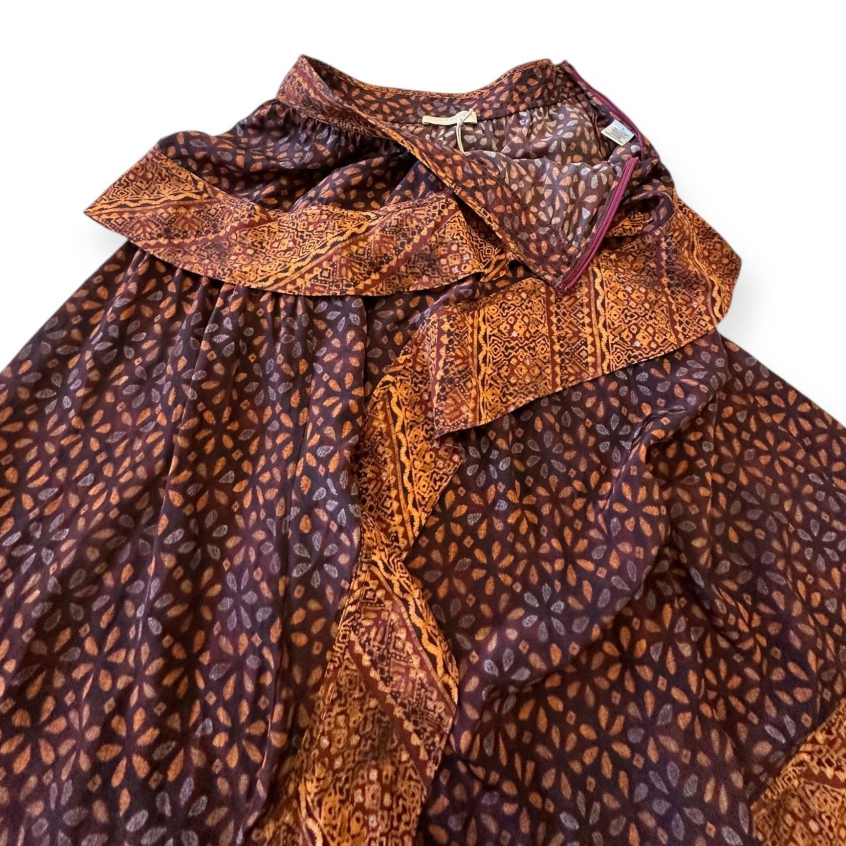 Ulla Johnson Ulla Johnson Silk Omila Skirt in Agate, Size 2, Brown burgu Size 26" / US 2 / IT 38 - 7 Thumbnail