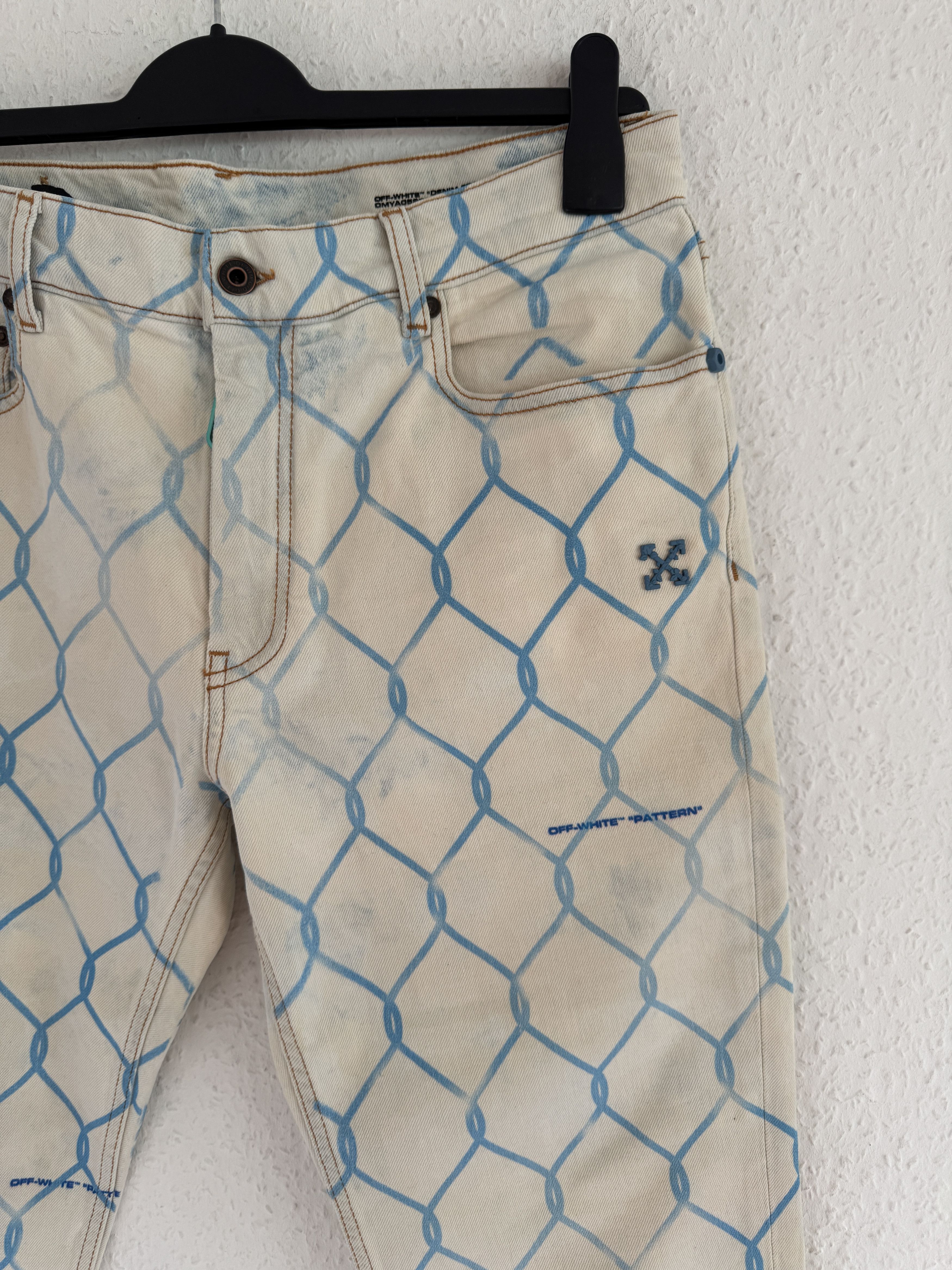 Off-White Flared fence-print jeans Size US 34 / EU 50 - 6 Thumbnail