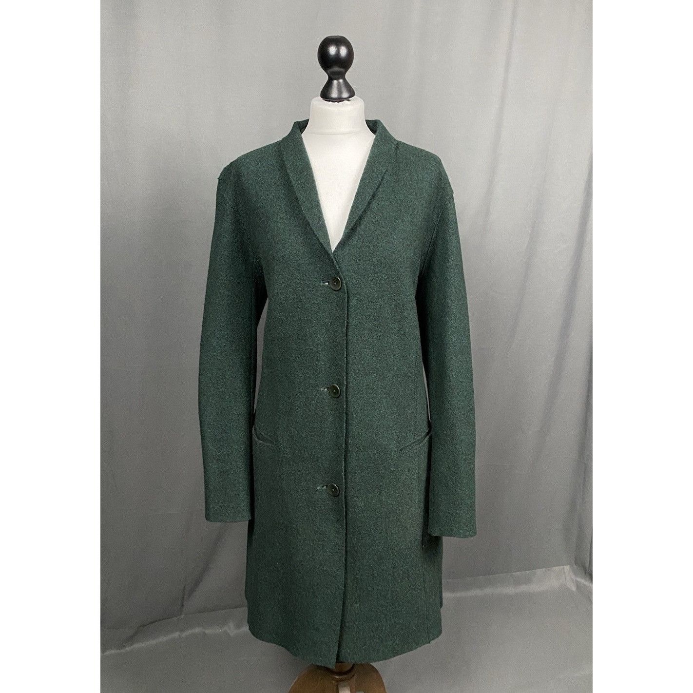 OSKA Oska Boiled Wool Women's Green Long Over Coat Size 3 Size M / US 6-8 / IT 42-44 - 1 Thumbnail
