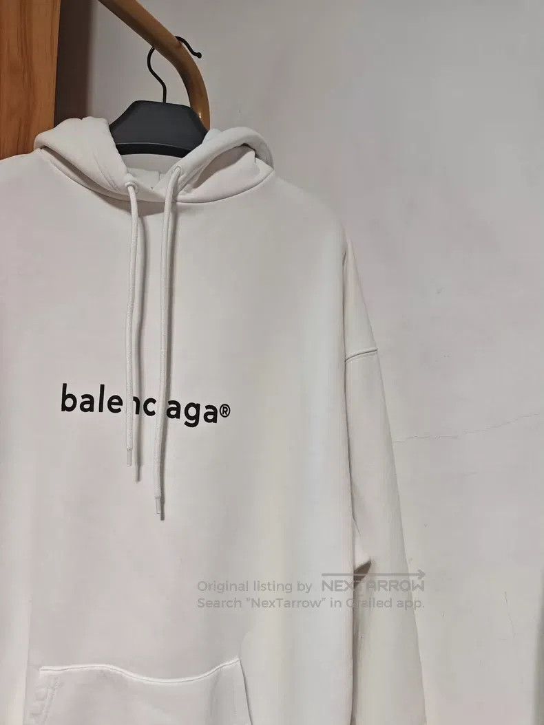 Balenciaga Balenciaga White Hooded Sweatshirt Size US L / EU 52-54 / 3 - 2 Thumbnail