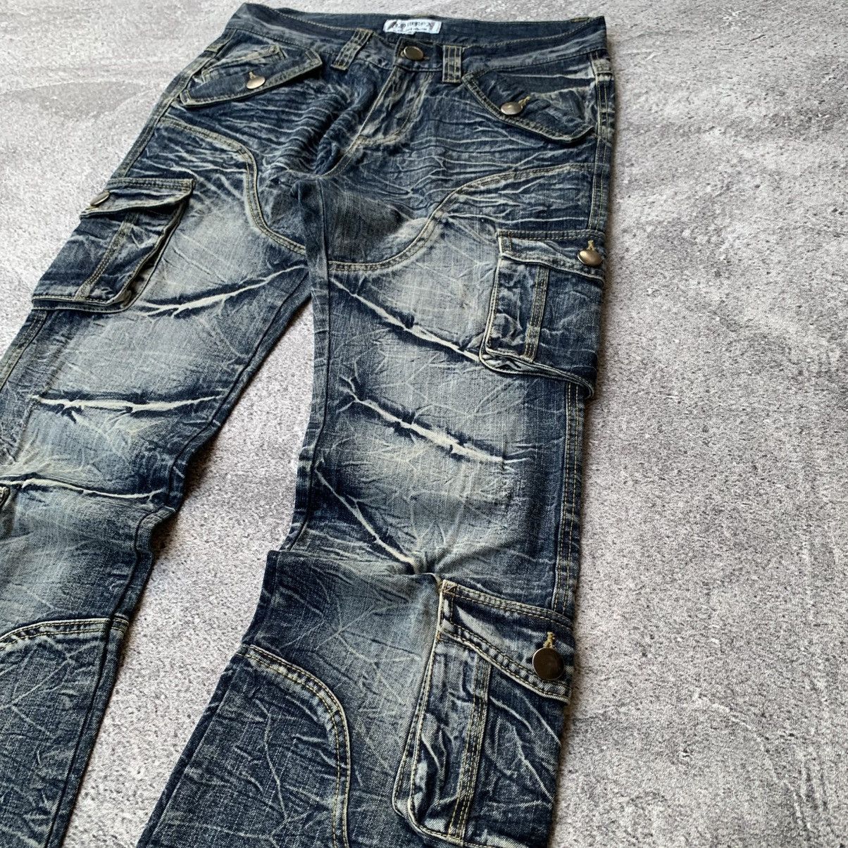 If Six Was Nine × Japanese Brand × Le Grande Bleu (L.G.B.) Lowbox Cargo multipocket Flare Denim Jeans Size US 31 - 5 Thumbnail