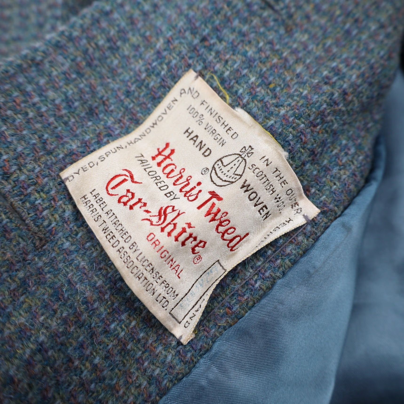 Harris Tweed VINTAGE Harris Tweed for Tar-Shire Womens Large Overcoat Blue Size L / US 10 / IT 46 - 7 Thumbnail