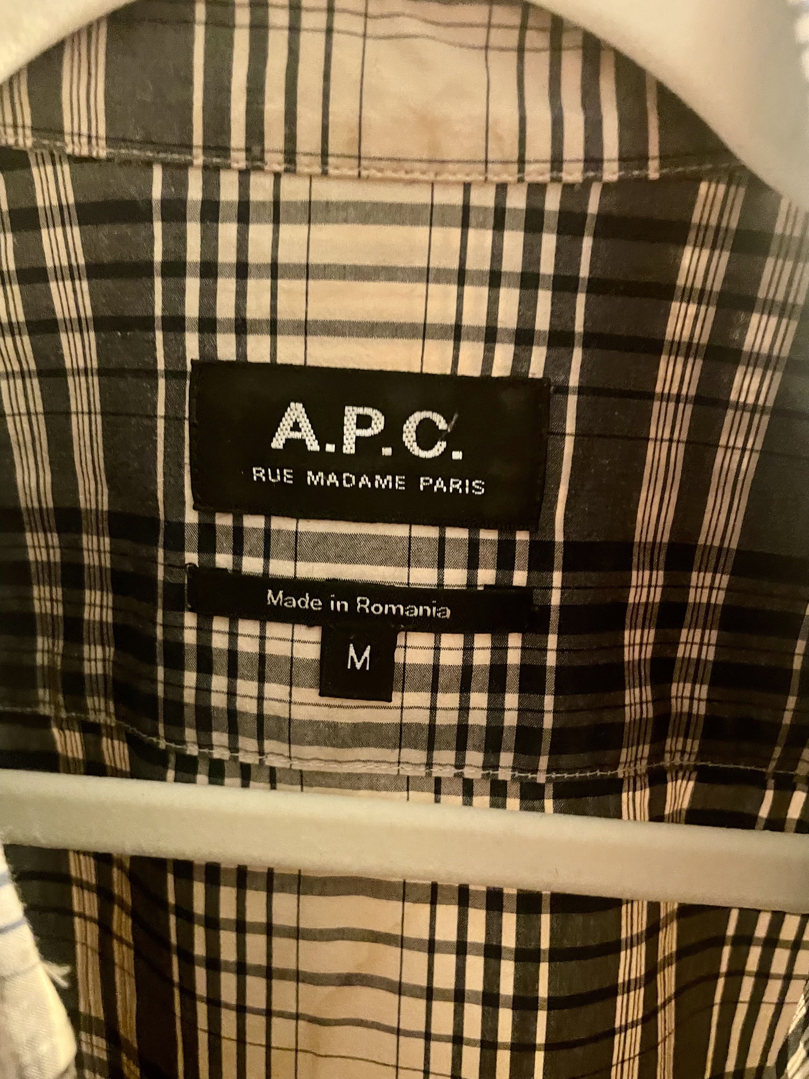 A.P.C. Optical plaid button-down shirt Size US M / EU 48-50 / 2 - 3 Thumbnail