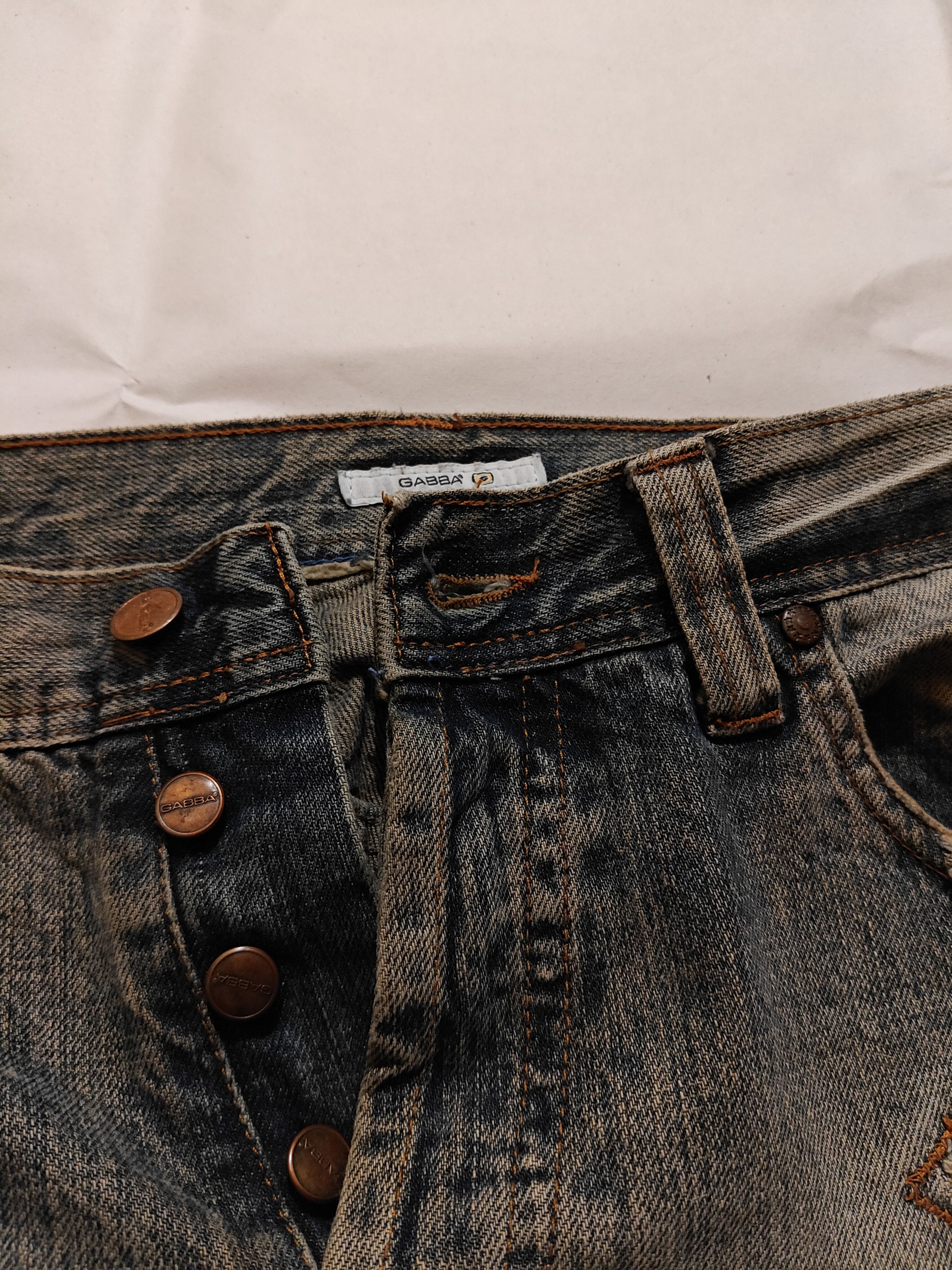 Other Gabba Archive Dirty Wash Distressed DenimPatchwork Jeans Size US 32 / EU 48 - 3 Thumbnail