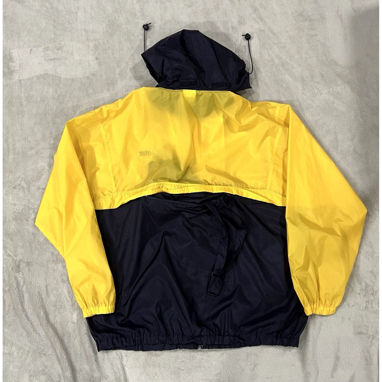 Vintage VINTAGE Outer Banks Jacket Windbreaker Hooded 90s Yellow/Navy XL Men’s Size US XL / EU 56 / 4 - 2 Thumbnail