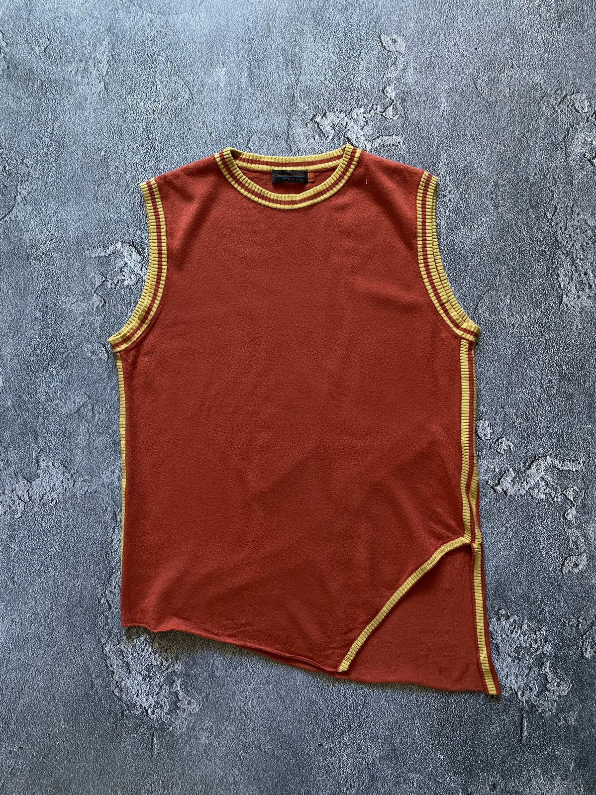 Designer Save The Queen Man Asymmetrical Embroidered Logo Tank Tee Size US M / EU 48-50 / 2 - 2 Thumbnail