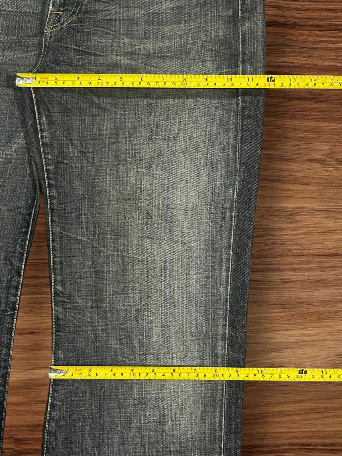 7 For All Mankind ⚡️Crazy⚡️7 For All Mankind Sand Wash Whiskering Flare Jeans Size US 34 / EU 50 - 18 Thumbnail