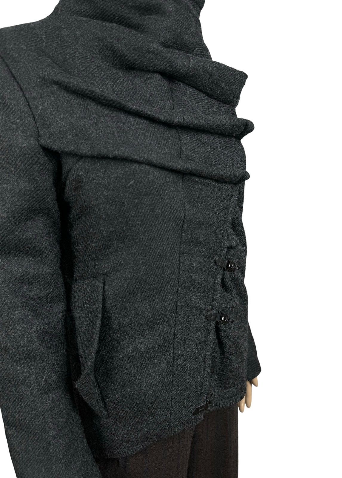 Designer Drina Marya Wool Jacket Avant Garde Asymmetrical Coat size S Size S / US 4 / IT 40 - 5 Thumbnail