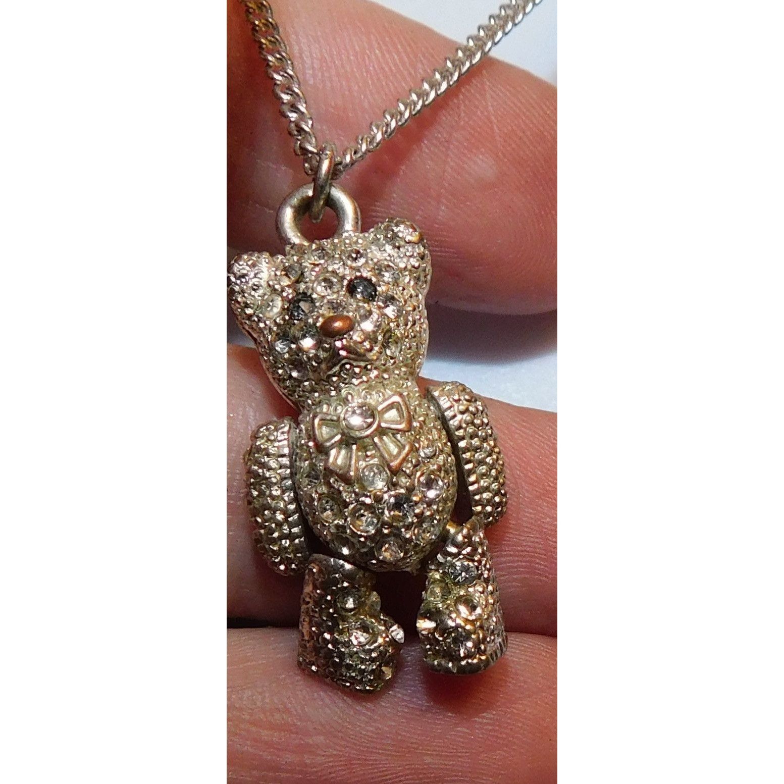 Other Articulated Rhinestone Bear Pendant Necklace Size ONE SIZE - 7 Thumbnail