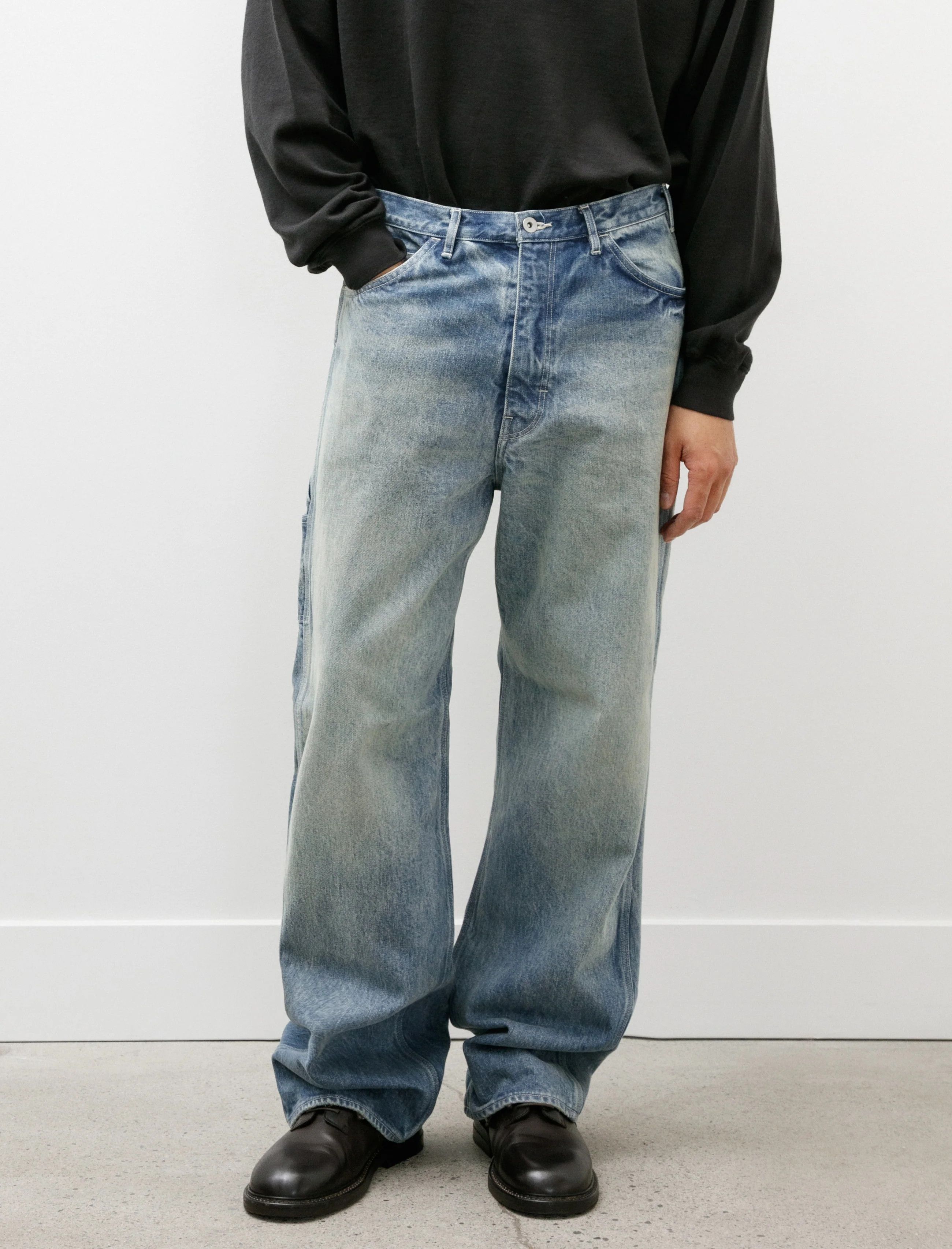 Auralee auralee selvedge heavy denim painter pants (faded