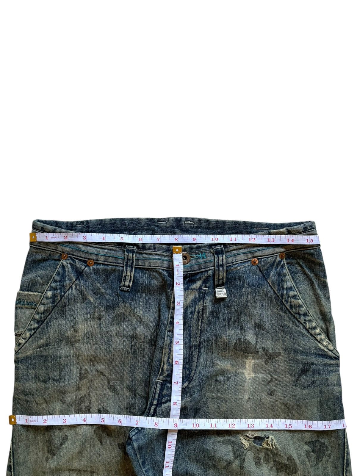 Japanese Brand Vintage Japanese Brand Mud Wash Distressed Baggy Jeans Size US 31 - 12 Thumbnail