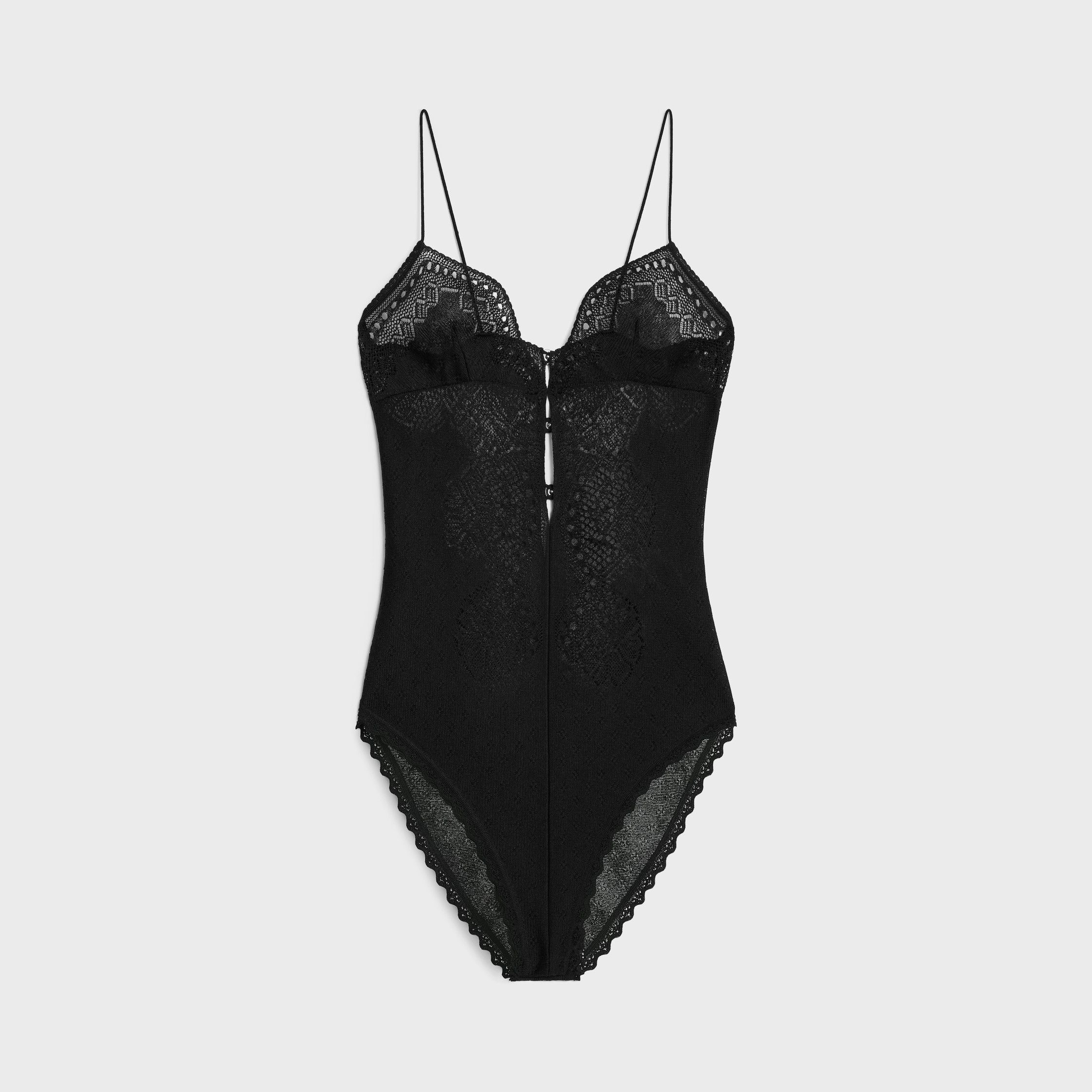 Celine LINGERIE BODYSUIT IN SILK black Size S / US 4 / IT 40 - 1 Thumbnail
