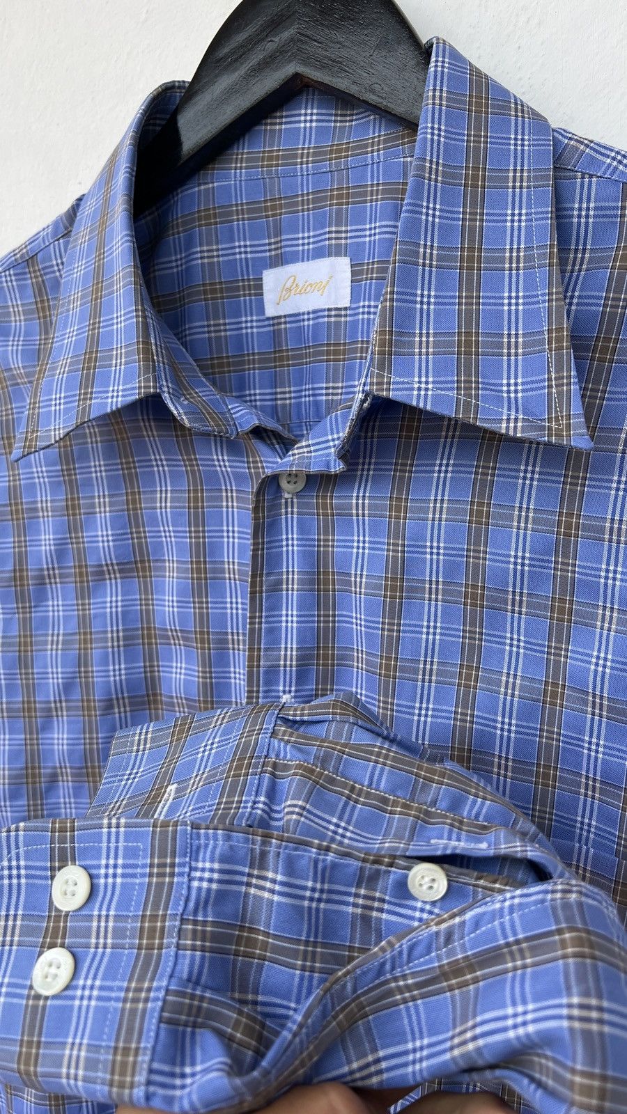 Brioni Brioni new Checked Cotton Shirt L Italy Size US XL / EU 56 / 4 - 3 Thumbnail