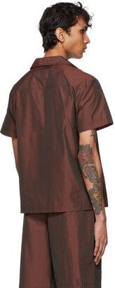 Heaven by Marc Jacobs Burgundy Tiny Teddy Taffeta Short Sleeve Shirt Size US XXL / EU 58 / 5 - 10 Thumbnail