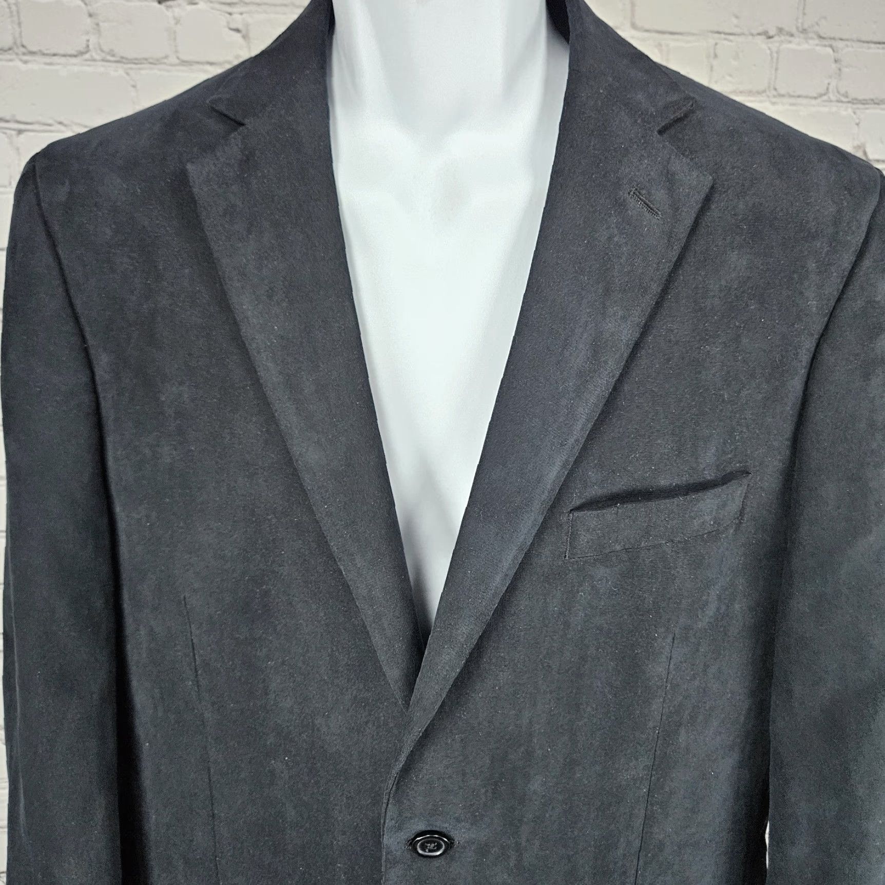 Tasso Elba Tasso Elba Blazer Mens 40R Black Notch Single-Vented 2 Button Polyester Sport Coat Size 40R - 7 Thumbnail