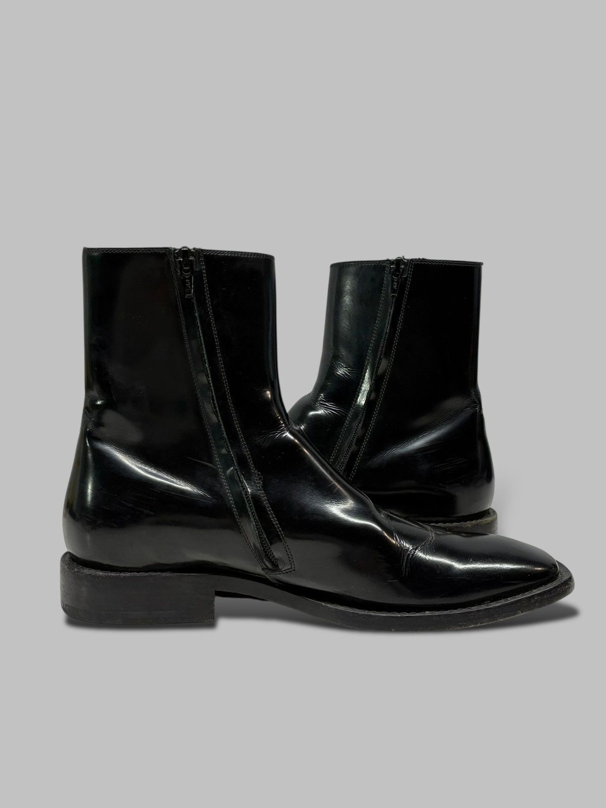 Balenciaga Patent Leather Square Toe Balenciaga Boots Size US 7 / EU 40 - 9 Thumbnail