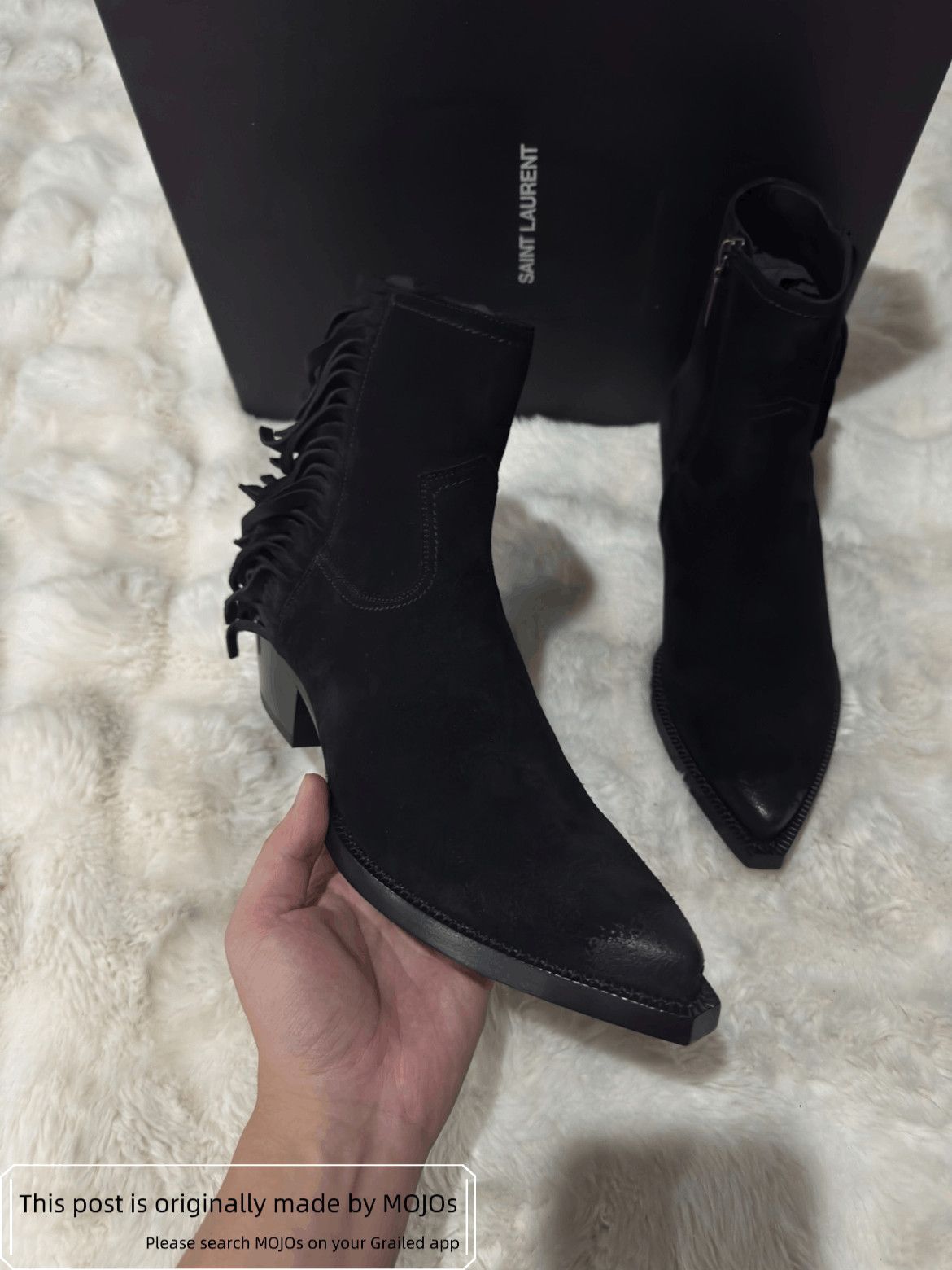 Saint Laurent Paris Sz 40 Saint Laurent Paris Lukas Zip Frin Boots Size US 7 / EU 40 - 3 Thumbnail