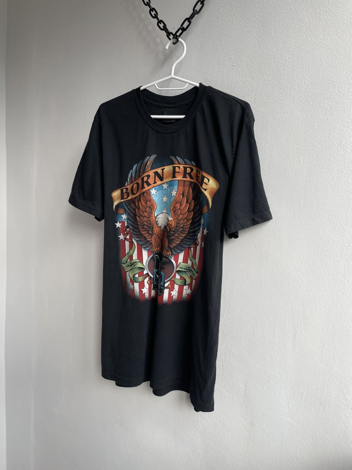 Vintage 3D EMBLEM 1990 1991 90s ROCK EAGLE BORN FREE T Shirt Tee Size US L / EU 52-54 / 3 - 2 Thumbnail