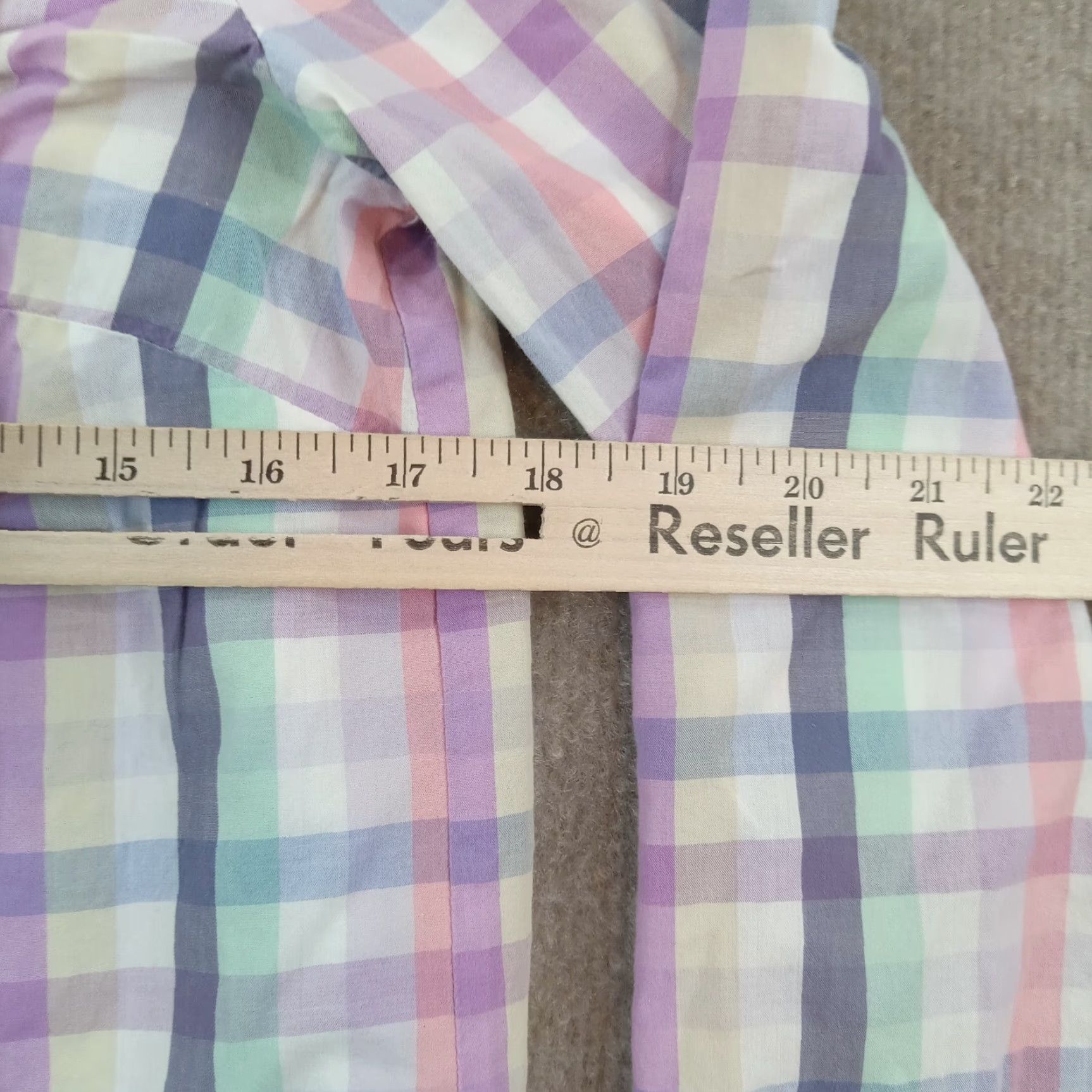 Talbots Talbots Women's Petite Small Plaid Long Sleeve Button Up Blouse Purple White Cotton Size S / US 4 / IT 40 - 4 Thumbnail
