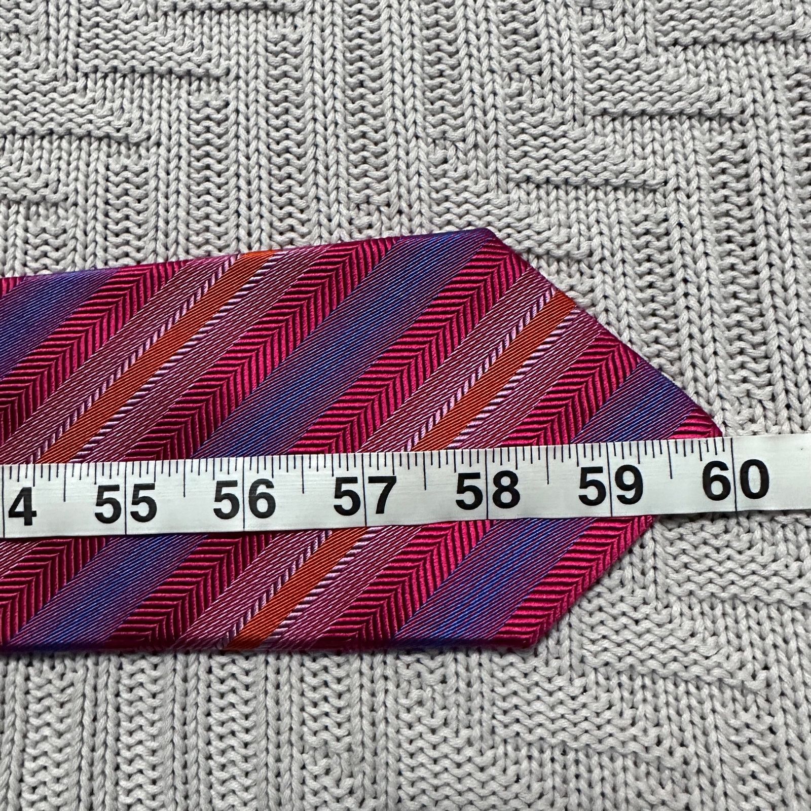 Paul Fredrick Paul Fredrick pink striped Italian silk tie Size ONE SIZE - 3 Thumbnail
