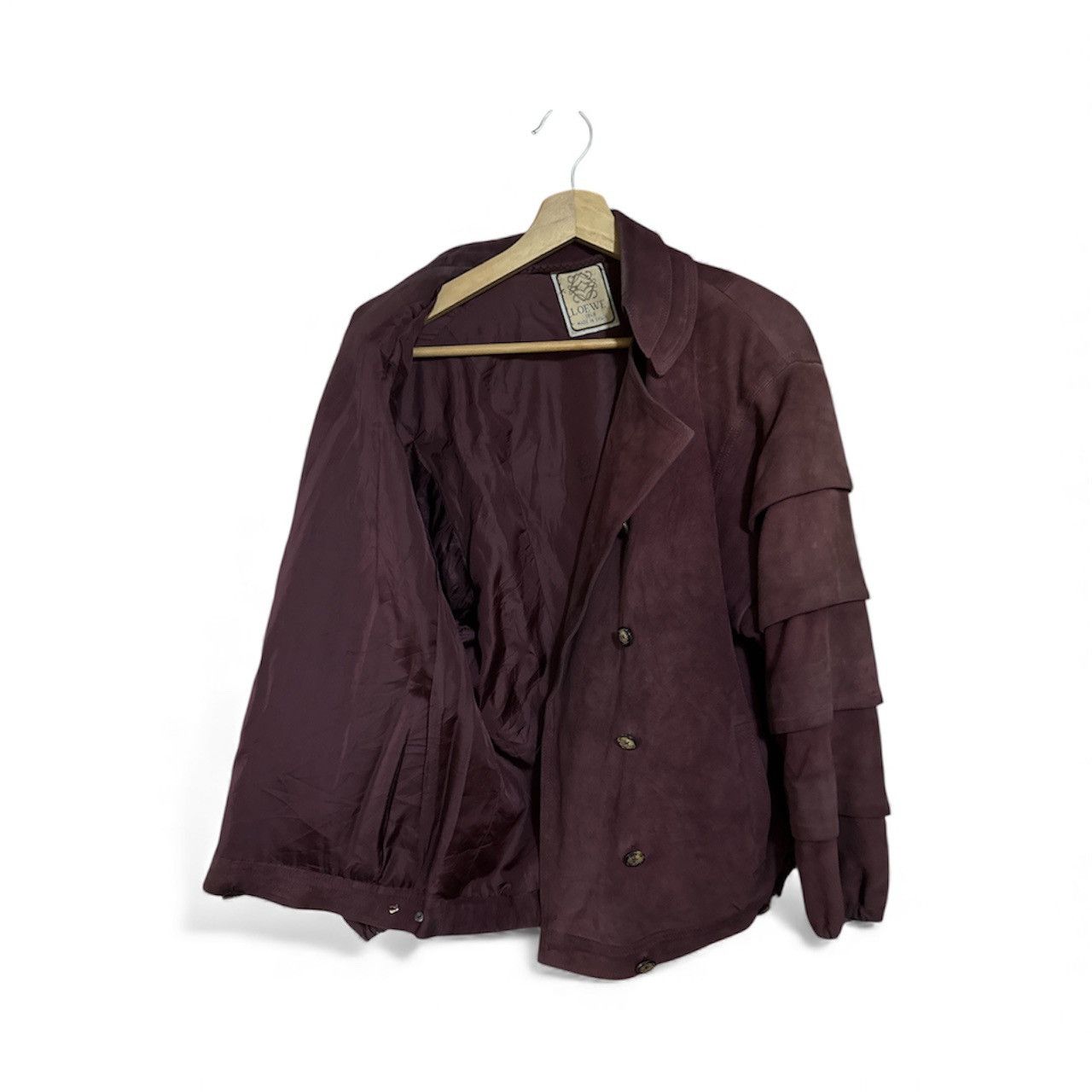 Loewe Vintage LOEWE Suede Jacket Tiered Ruffled Sleeve Design Size M / US 6-8 / IT 42-44 - 3 Thumbnail